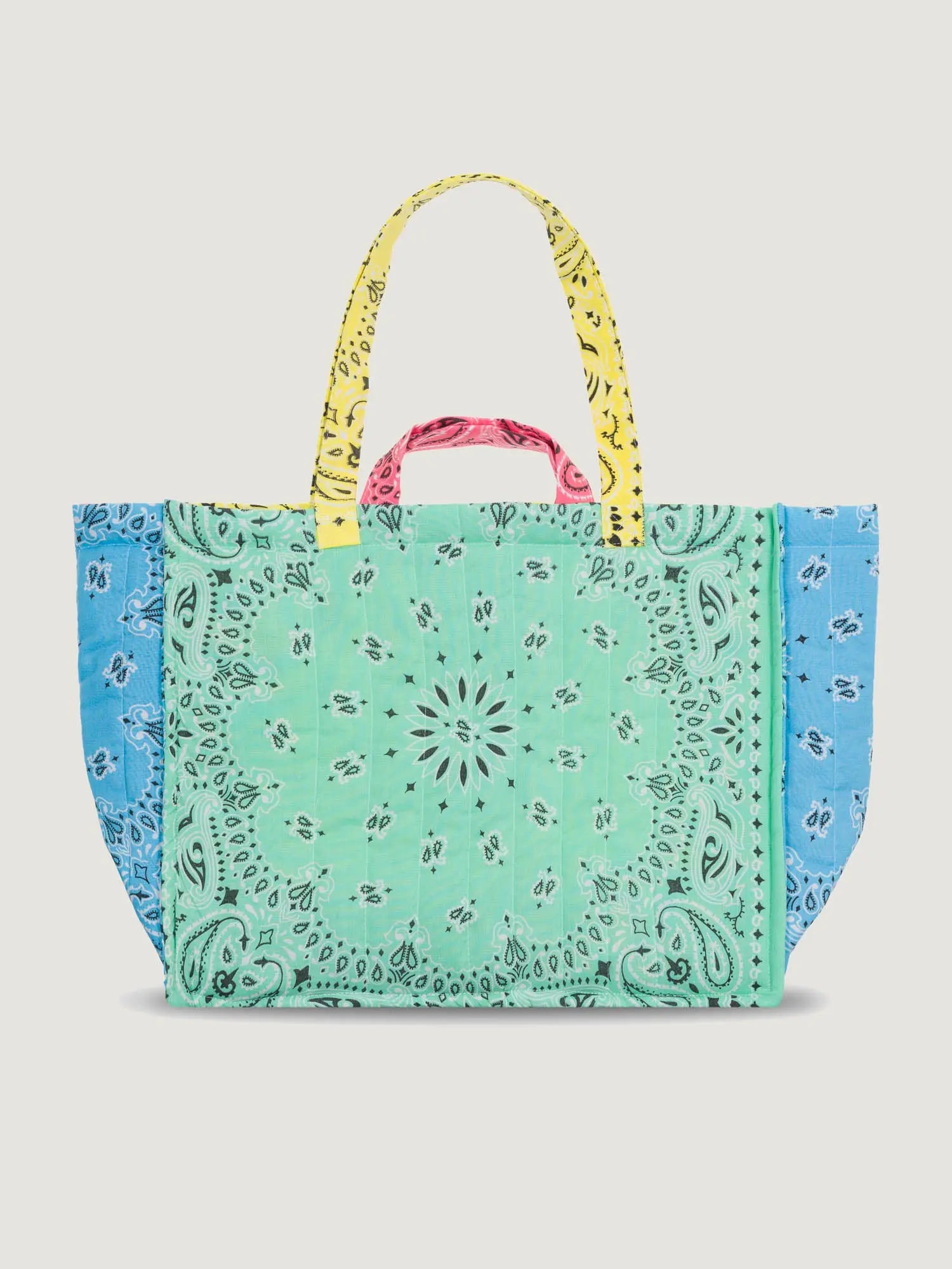 Maxi Cabas Matelassé  -  LOVE - Mint / Colorblock
