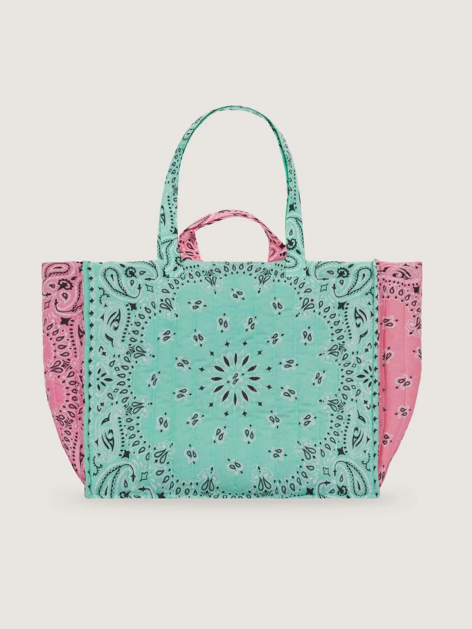 Maxi Cabas Matelassé - TRAVEL - Mint/Pale Pink