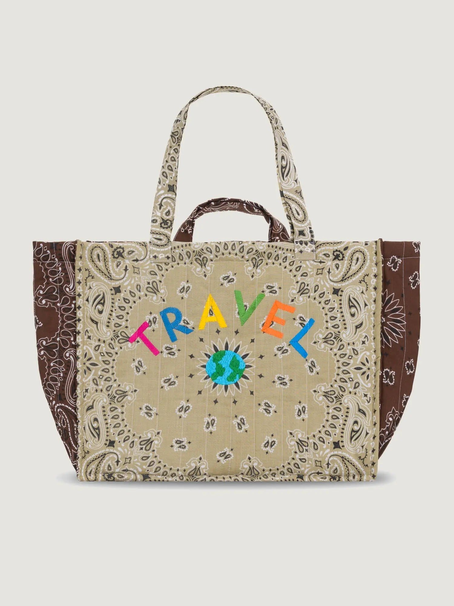 Maxi Cabas Matelassé  -  TRAVEL / MAPMONDE - Beige / Marron