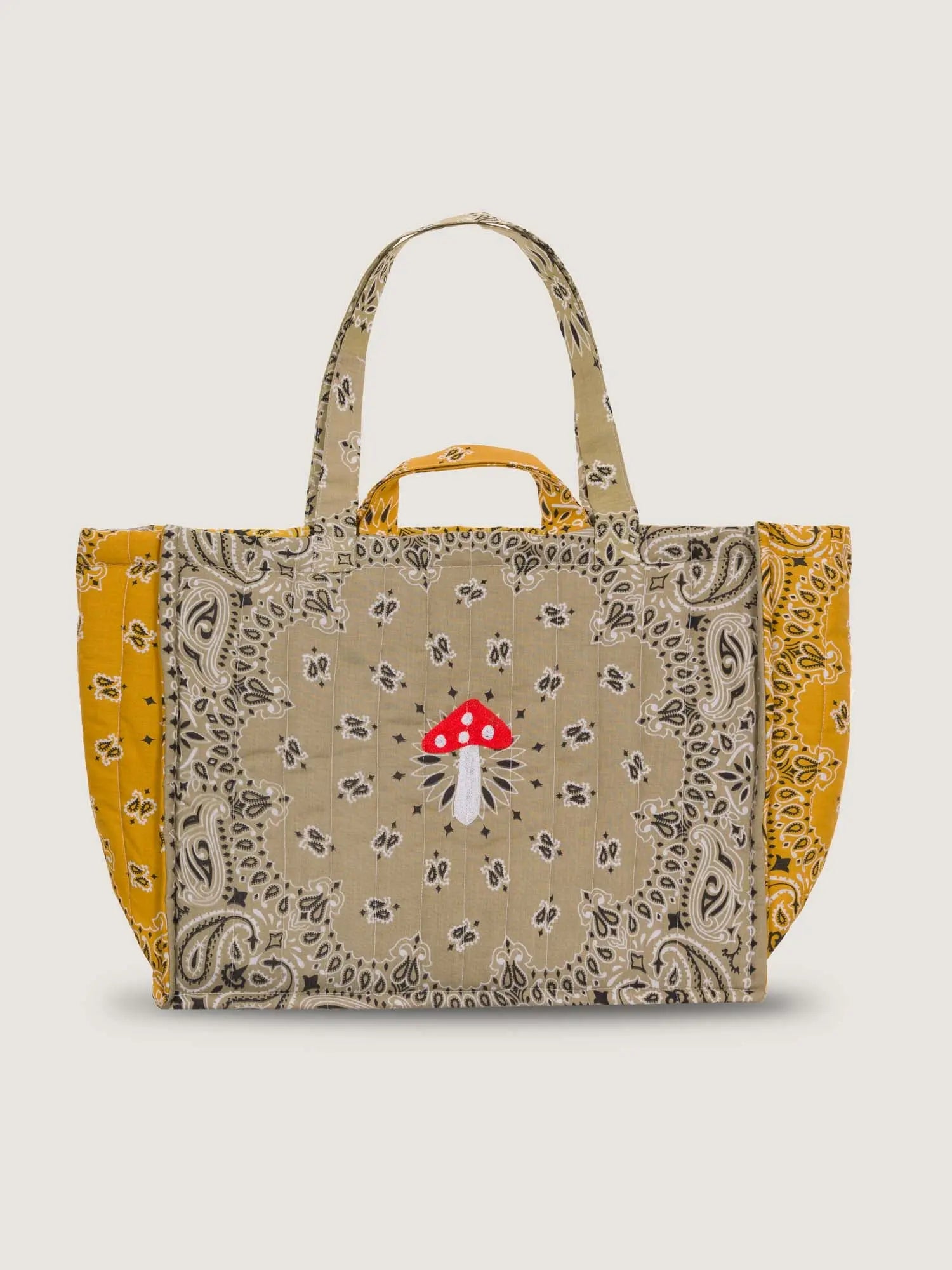 Maxi Cabas Matelassé - CHAMPIGNON - Beige / Moutarde