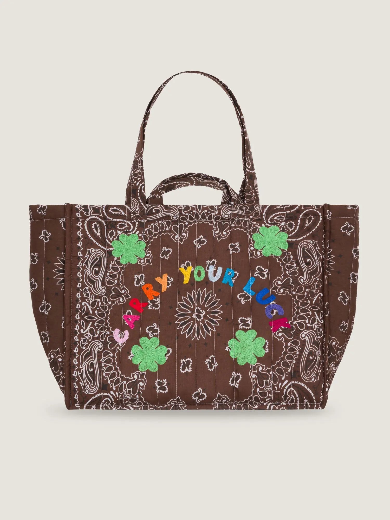 Maxi Cabas Matelassé - CARRY YOUR LUCK - All Marron - Précommande