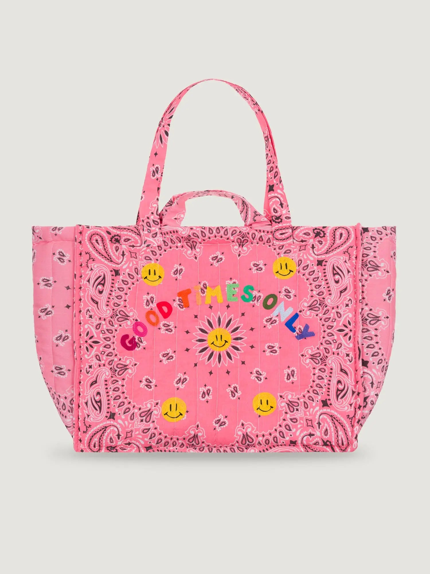 Maxi Cabas Matelassé - GOOD TIMES ONLY - Strawberry Pink / Pale Pink - Précommande