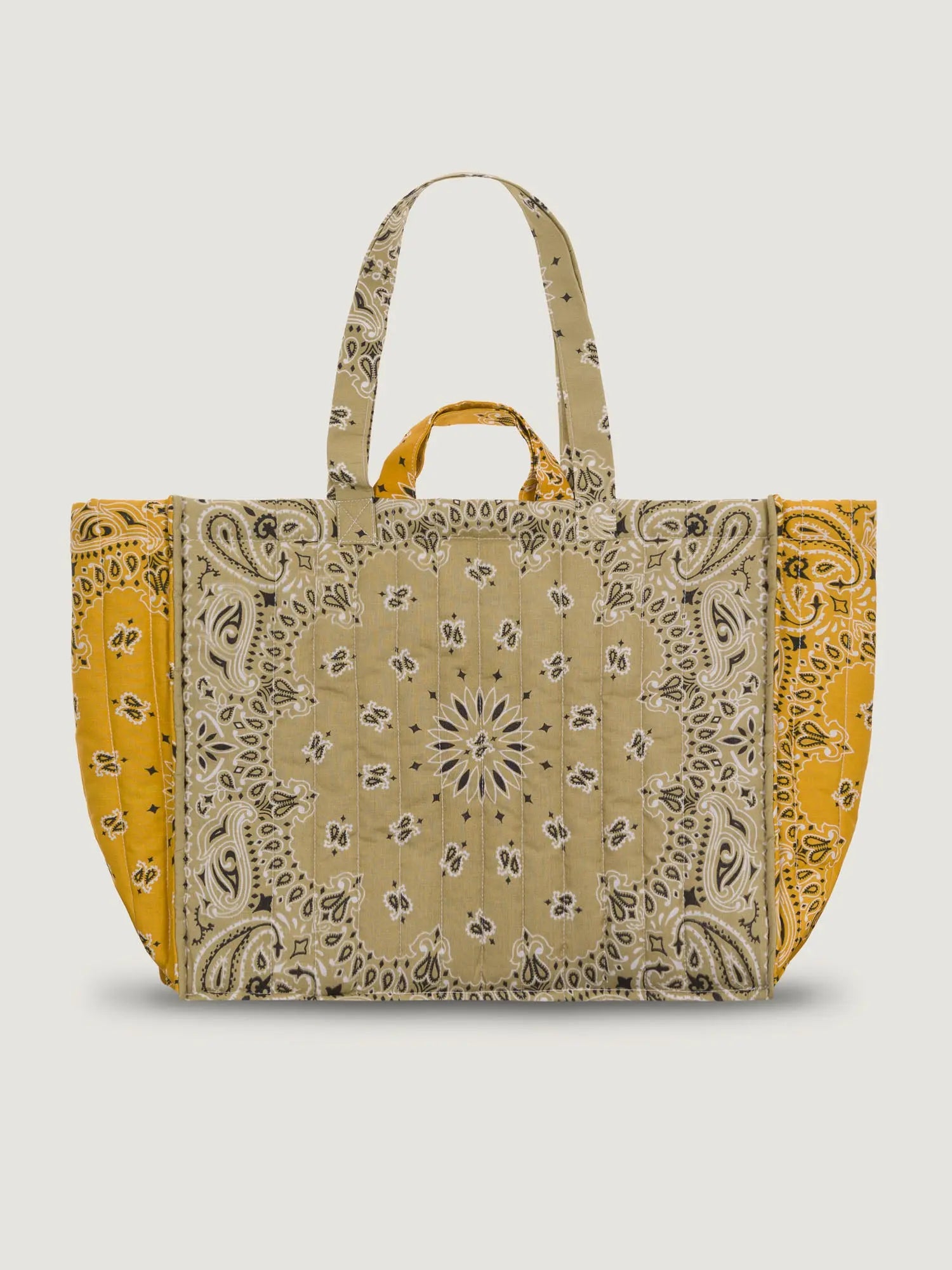 Maxi Cabas Matelassé - LOVE - Beige / Moutarde