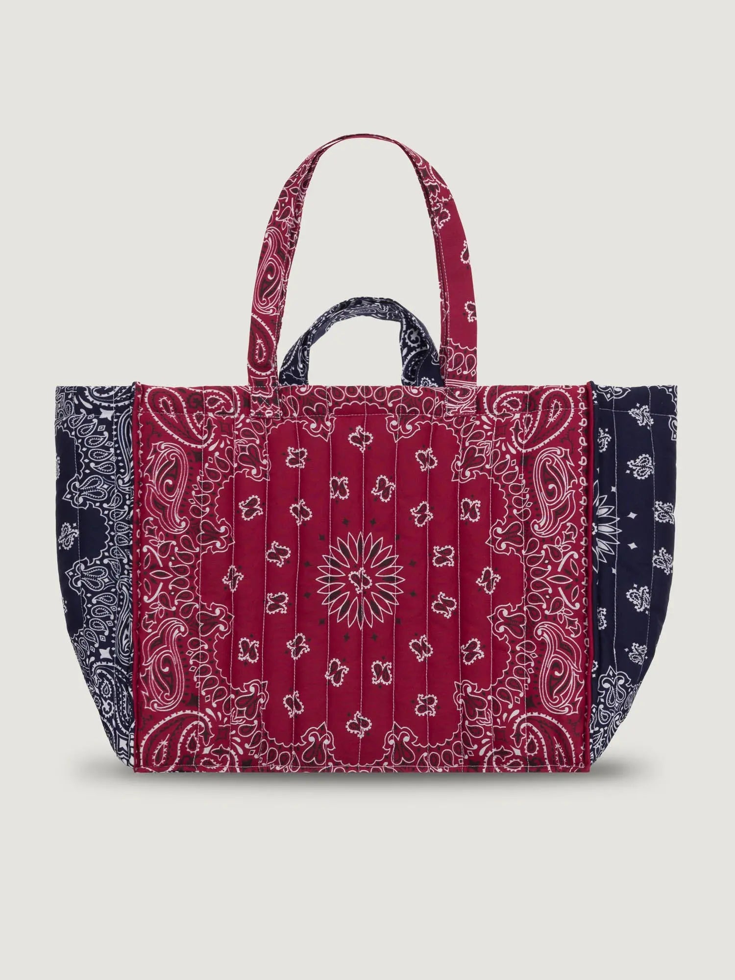 Maxi Cabas Matelassé - LOVE - Bordeaux / Navy