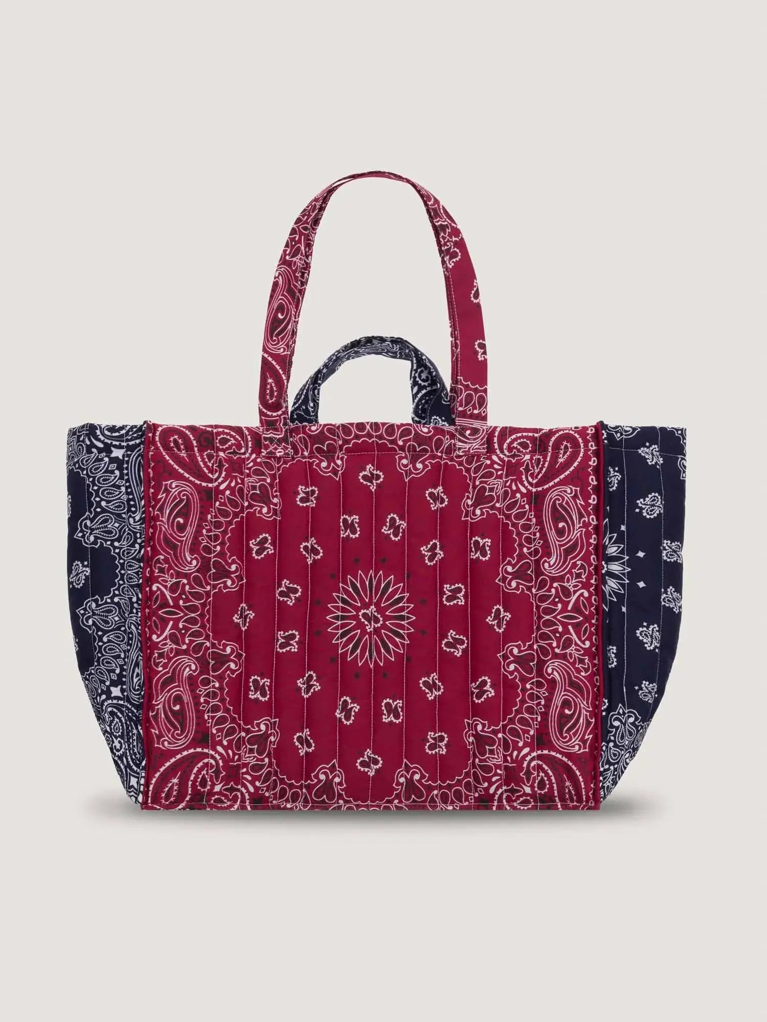 Maxi Cabas Matelassé - LOVE - Bordeaux / Navy