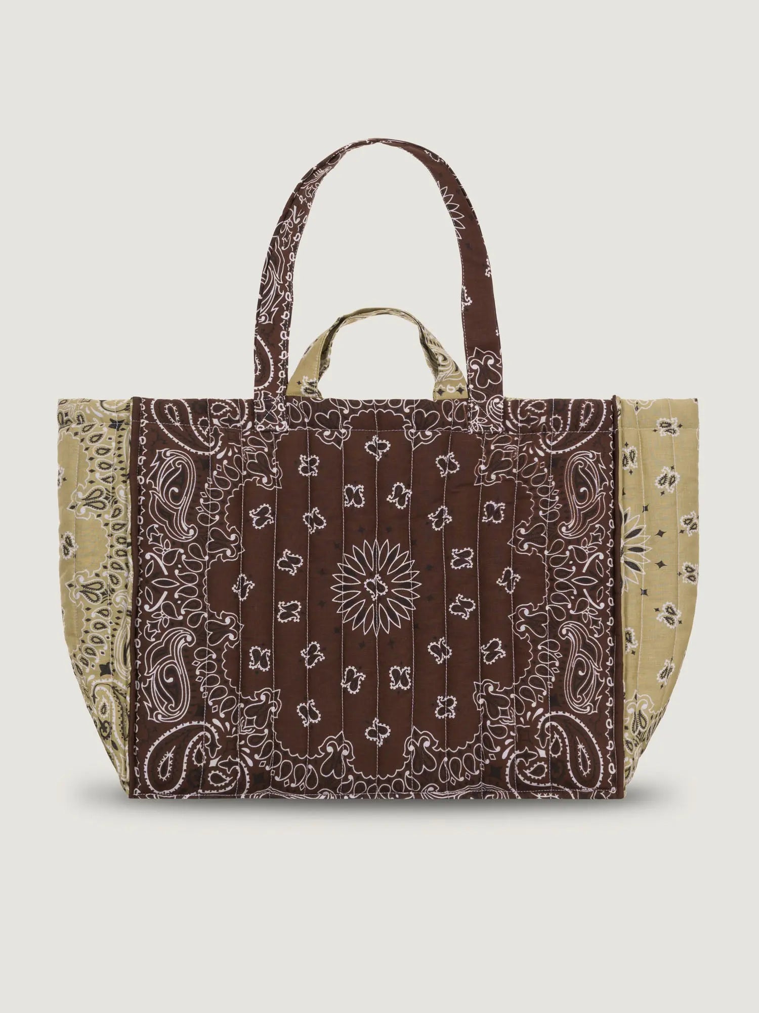 Maxi Cabas Matelassé - LOVE - Marron / Beige
