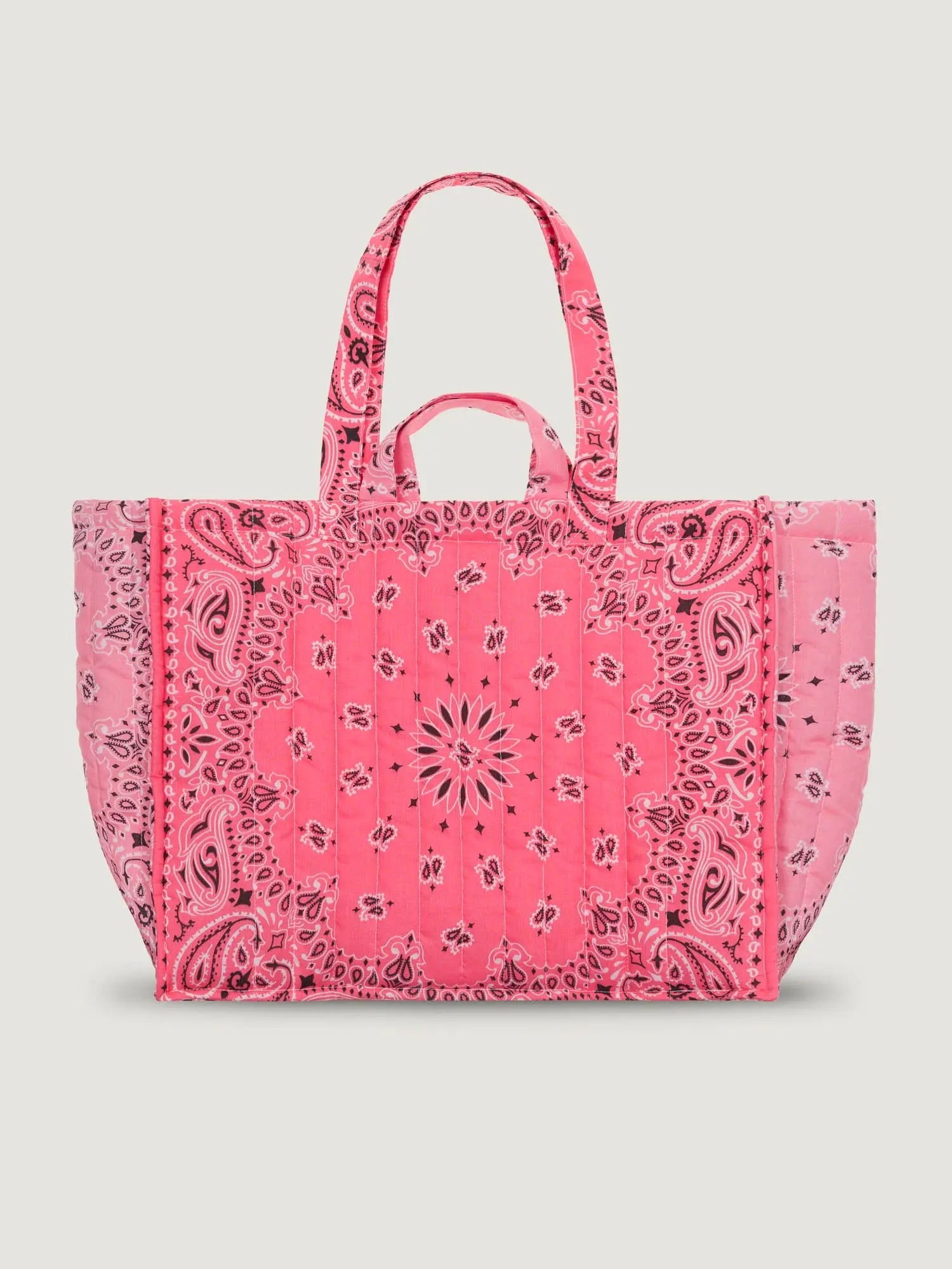 Maxi Cabas Matelassé - LOVE - Strawberry Pink / Pale Pink
