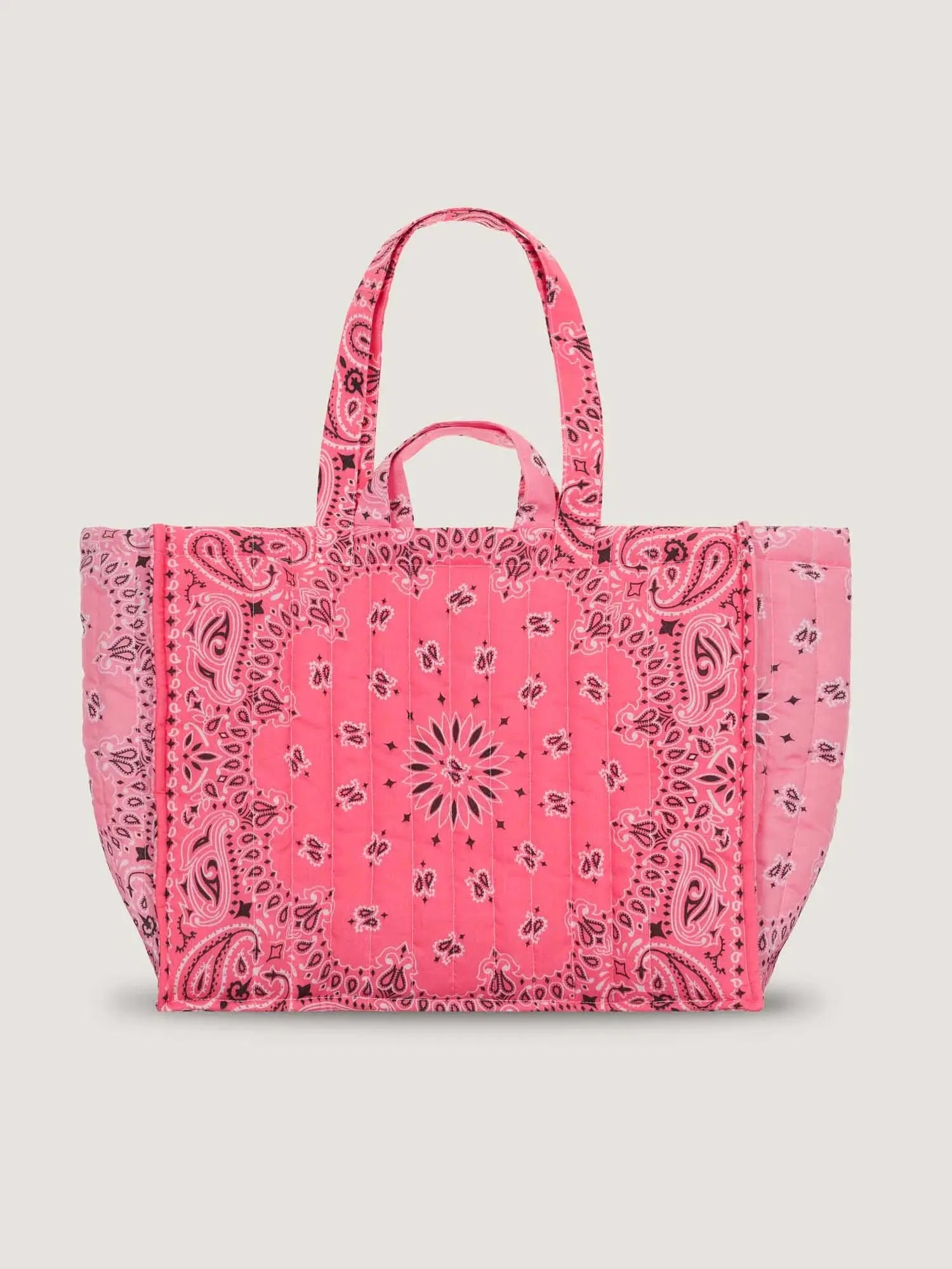 Maxi Cabas Matelassé - LOVE - Strawberry Pink / Pale Pink