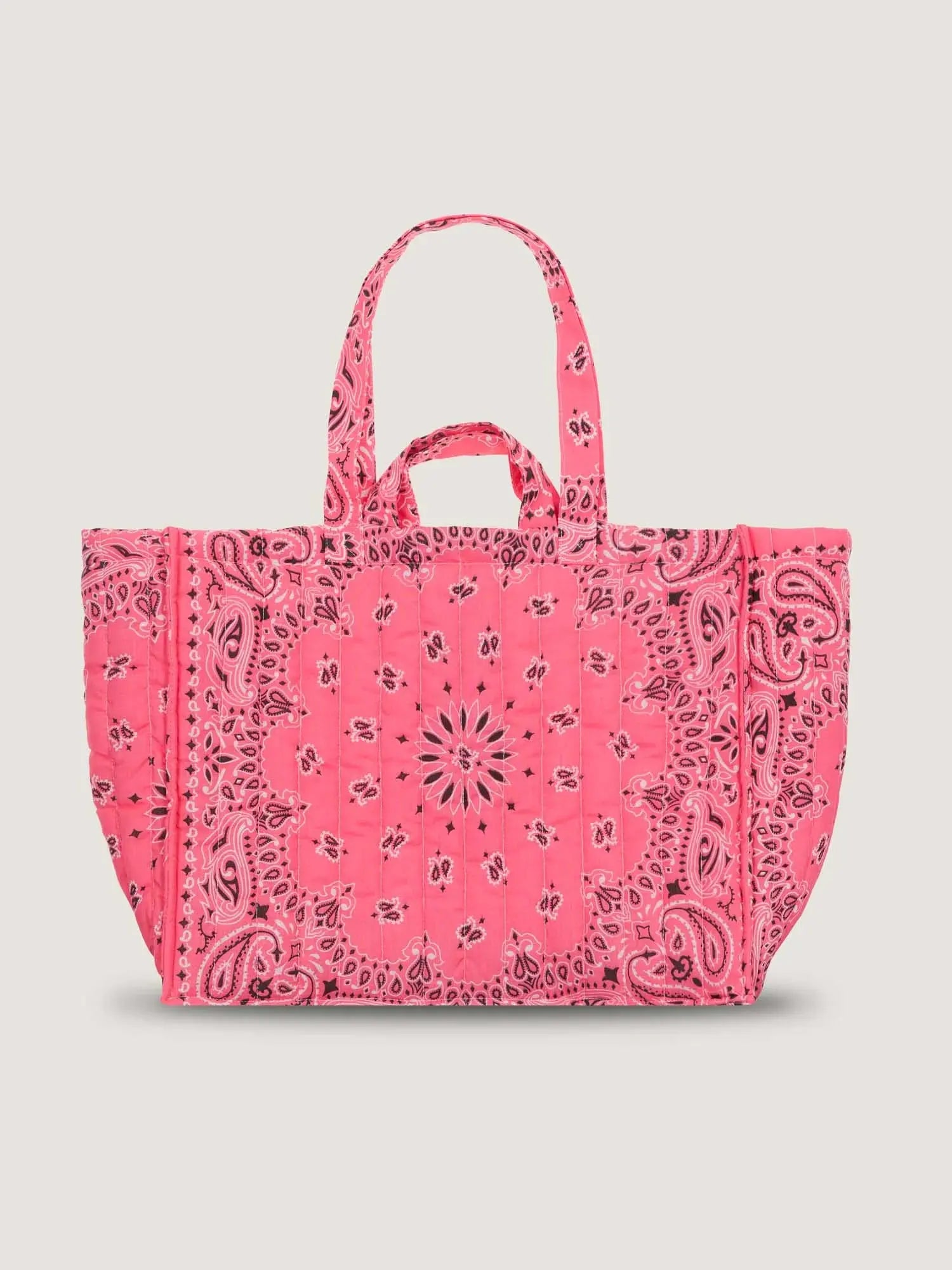 Maxi Cabas Matelassé - HAPPY FACE - All Strawberry Pink