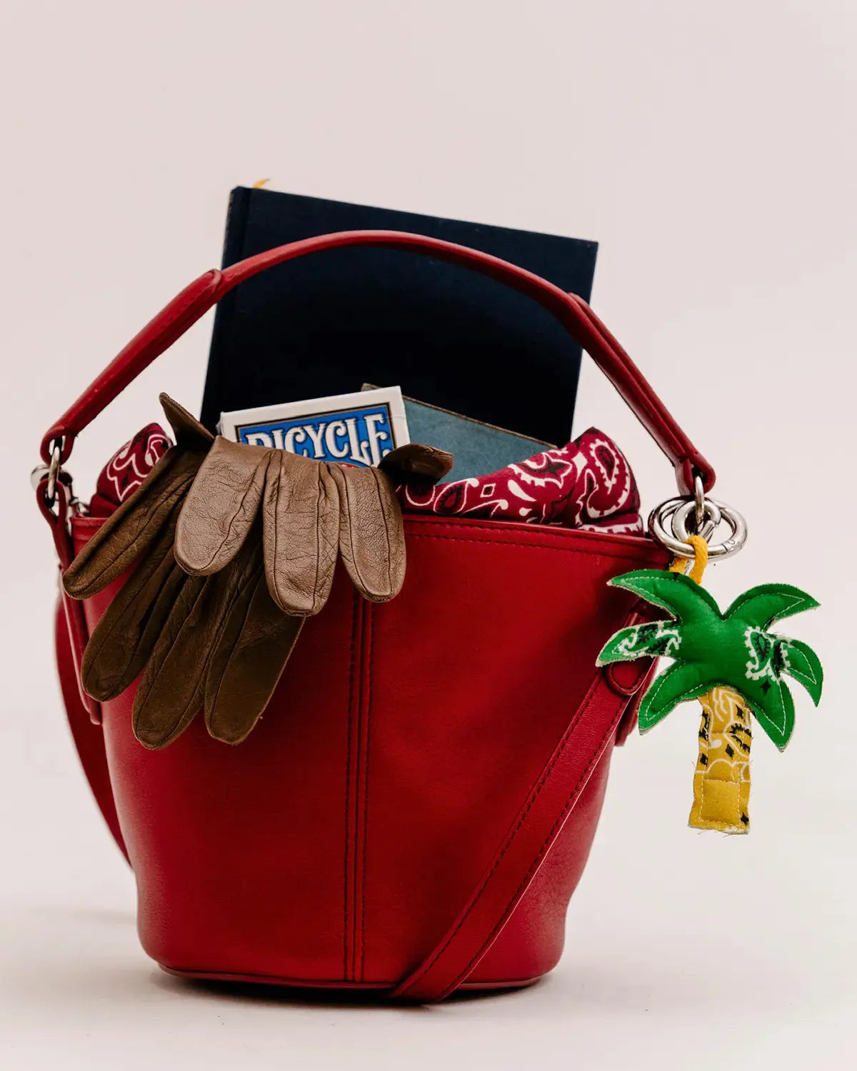 Sac moyen Peekaboo cuir - All Cherry