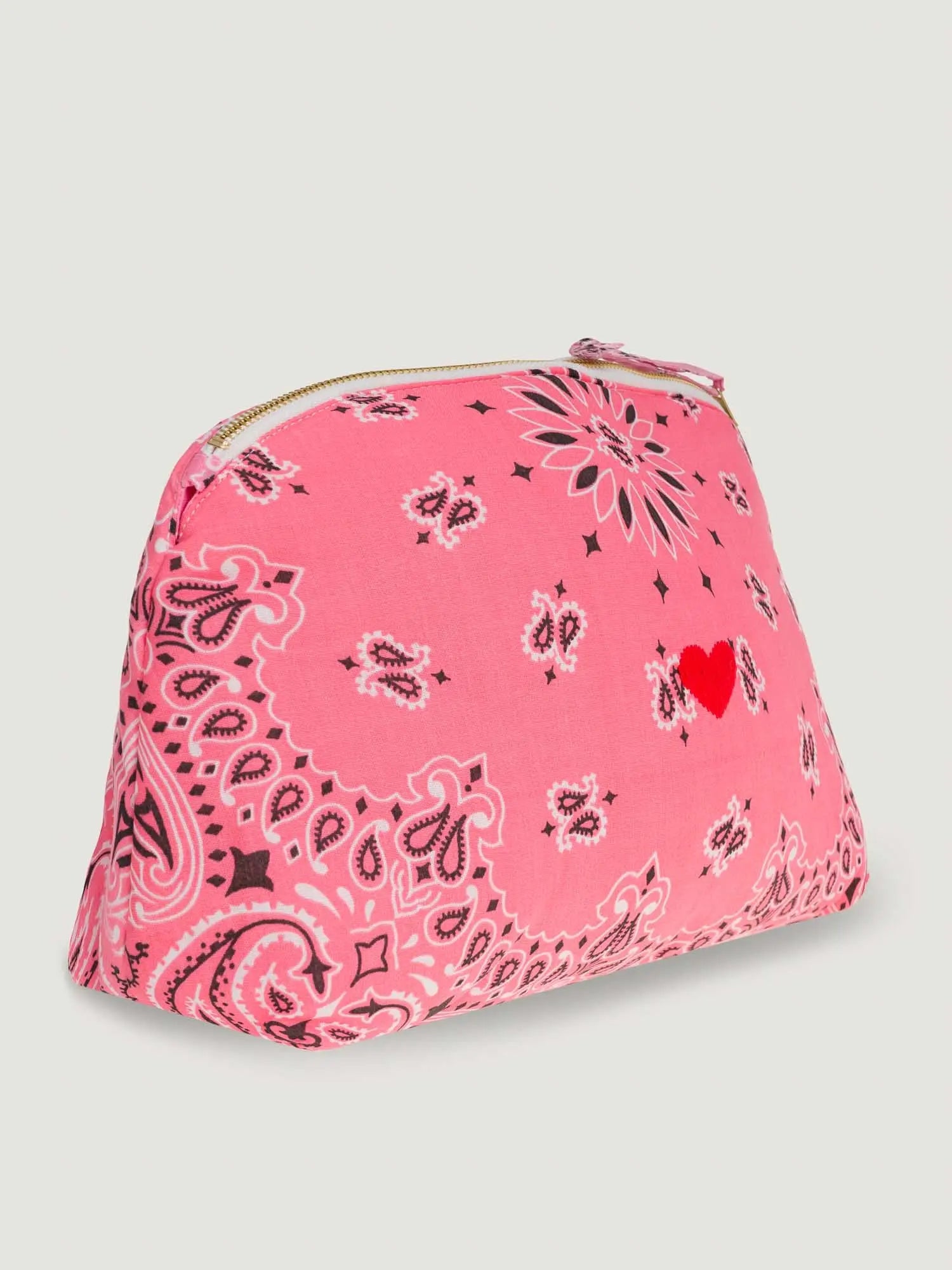 Toiletry Bag - HEART - Strawberry Pink / Pale Pink
