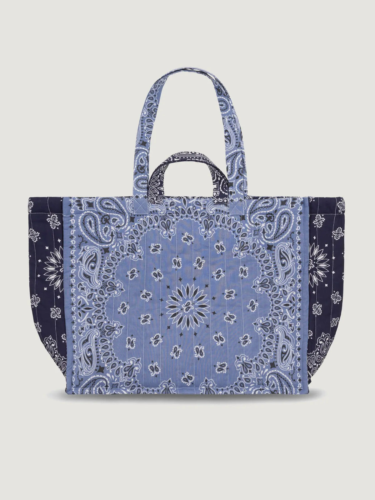 Quilted Maxi Cabas Tote - LOVE - Chambray / Navy