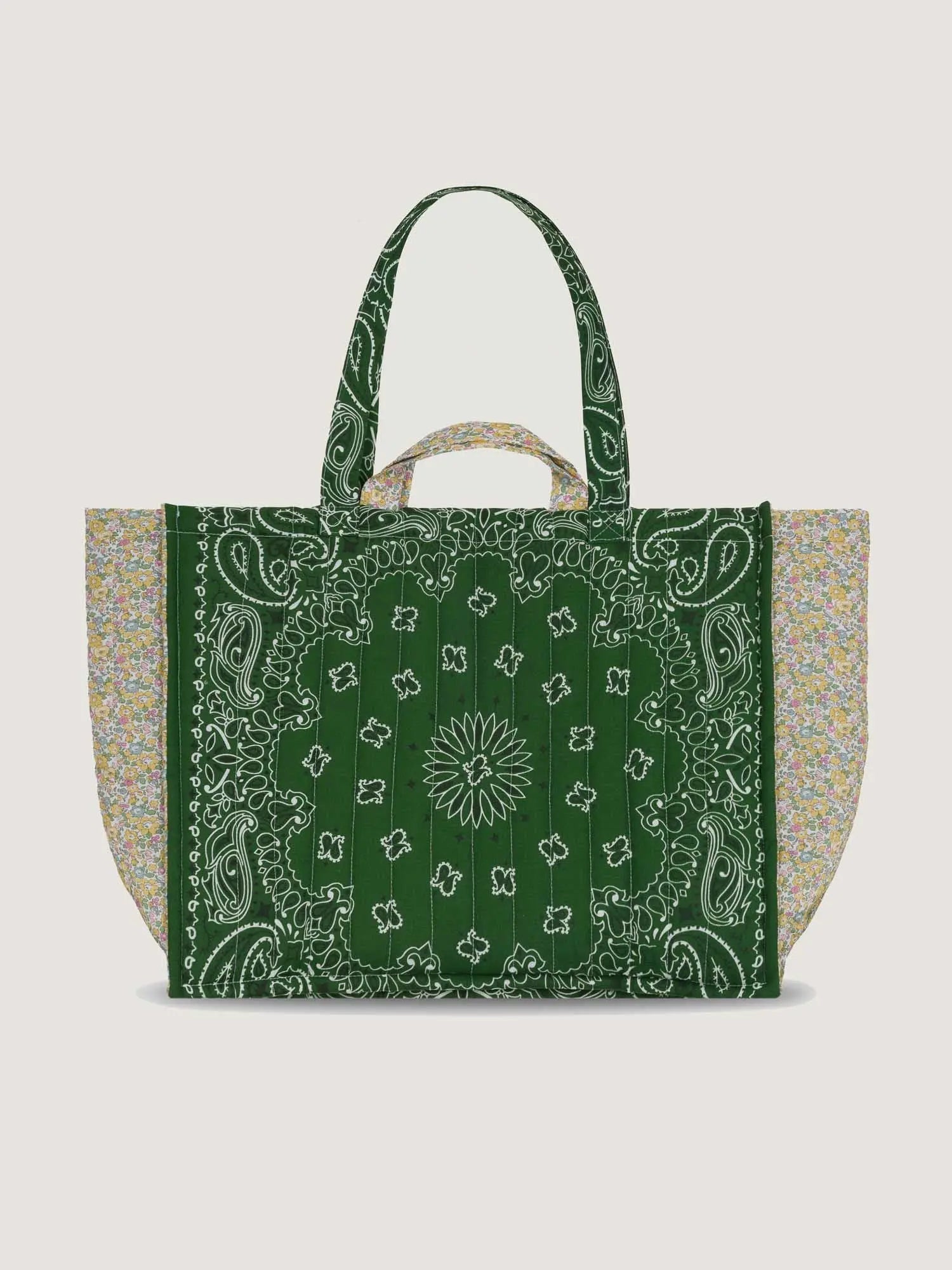 Maxi Cabas Matelassé Liberty - LOVE -  Vert Week-end