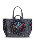 Maxi Cabas Matelassé - LOVE - All Black