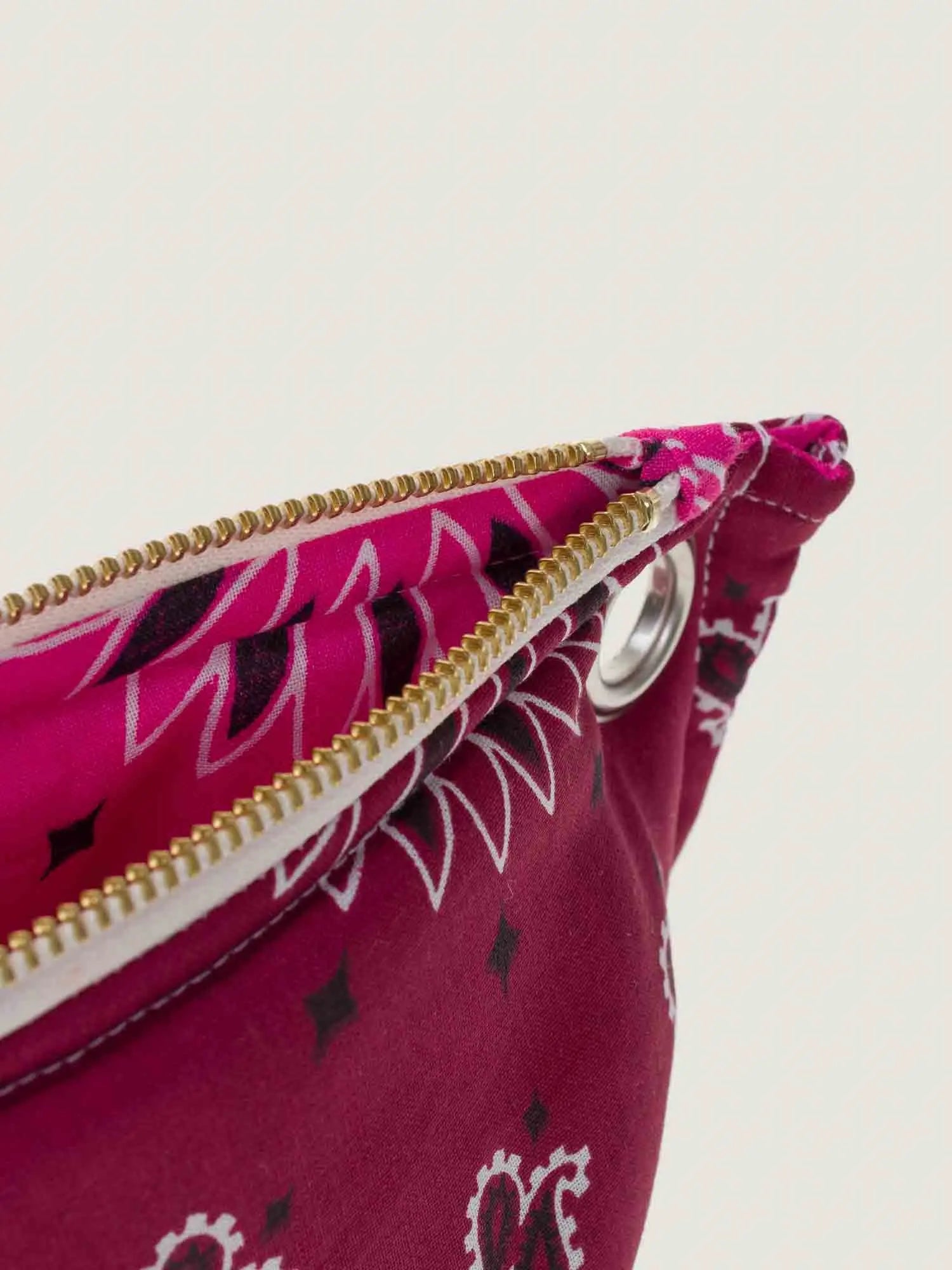Mini Pochette Œillets - Bordeaux / Fuchsia