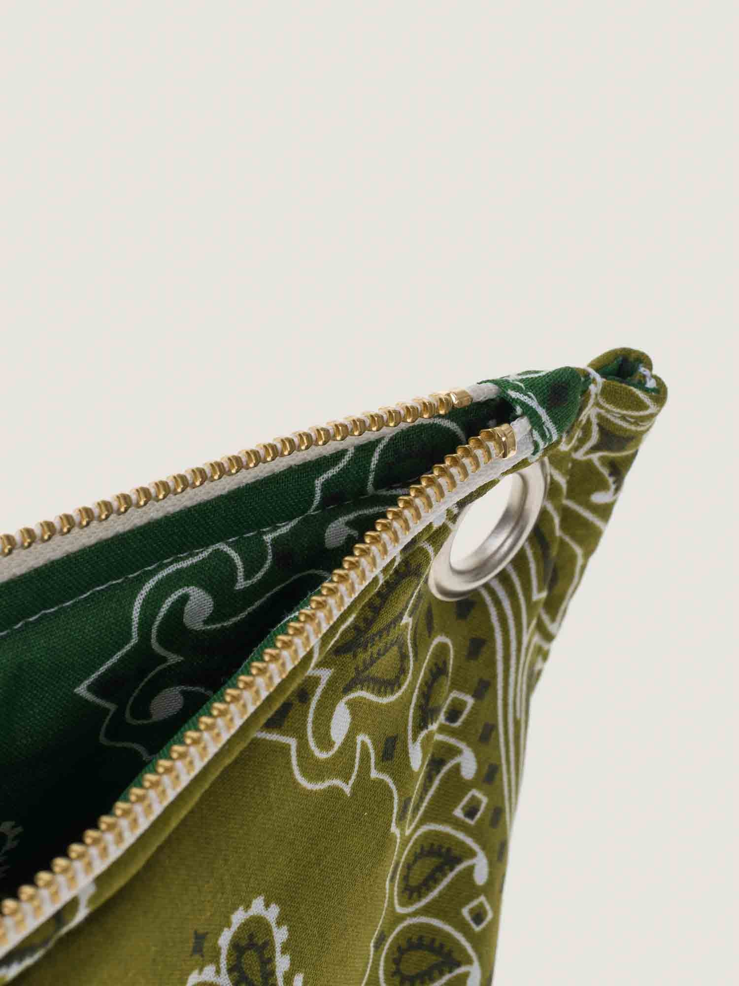 Mini Pochette Œillets - Bronze / Vert Week-End