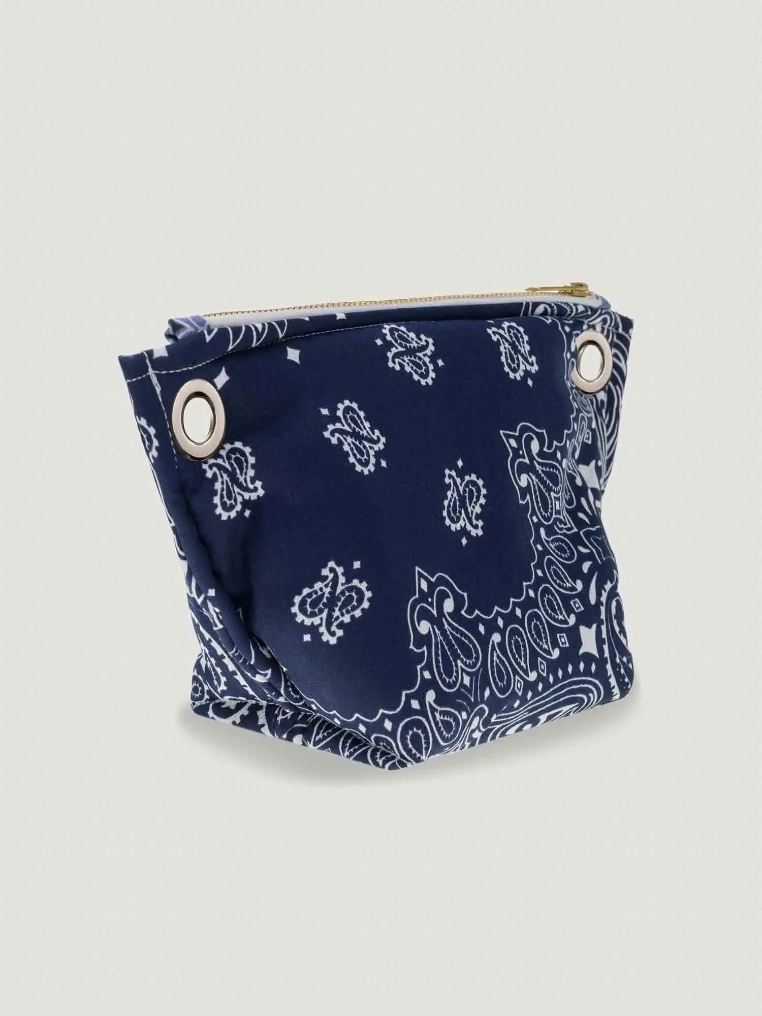 Mini Pochette Œillets - Navy / Chambray