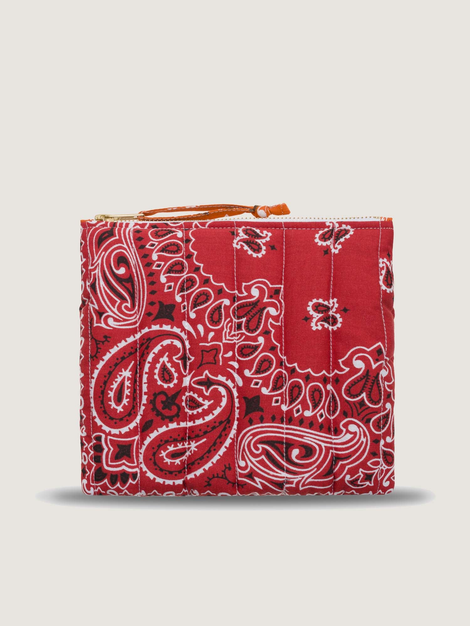 Mini Pochette Zippée Matelassée - COEUR - Vintage Red / Burnt Orange