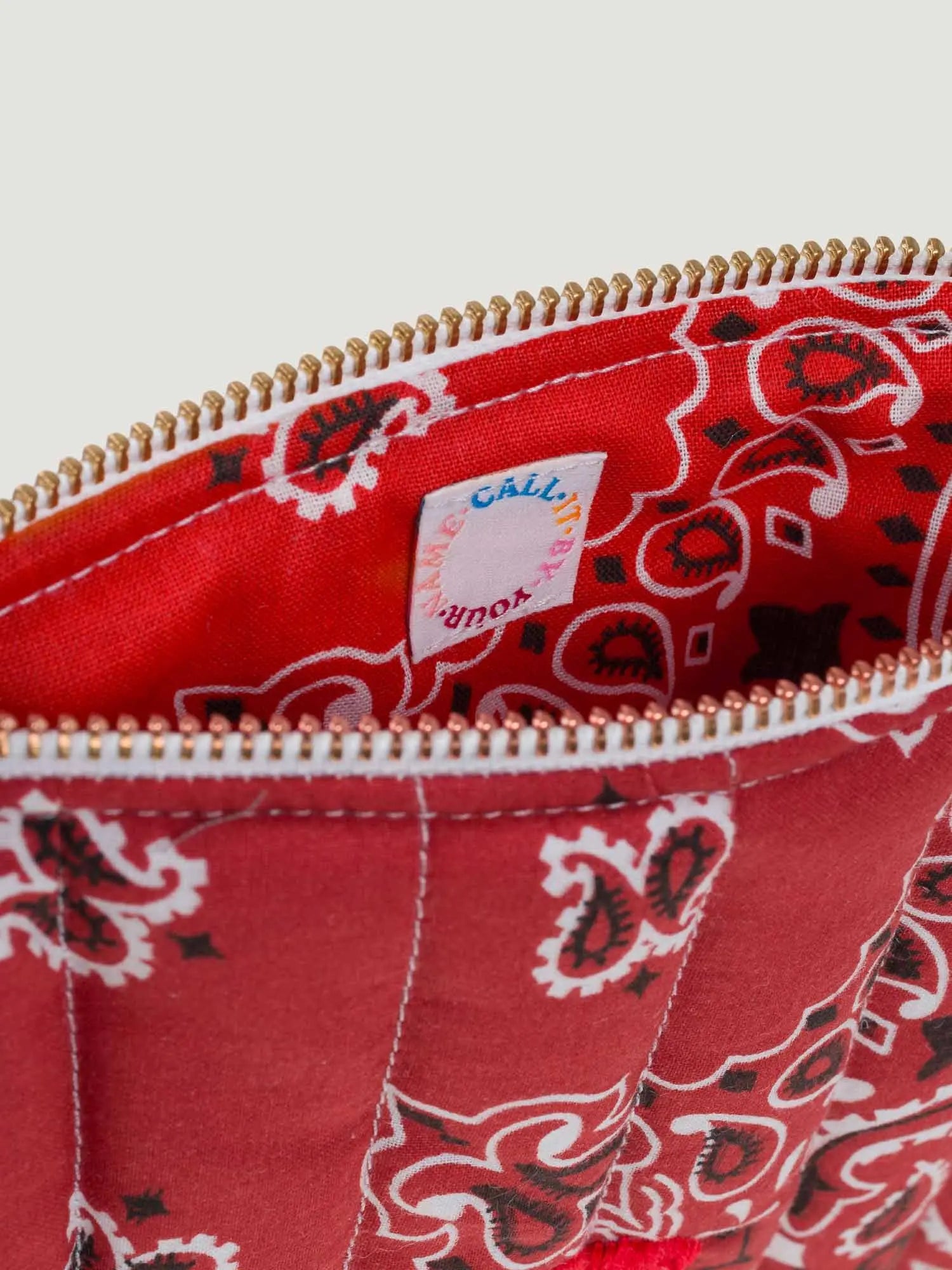 Mini Pochette Zippée Matelassée - COEUR - Vintage Red / Real Red
