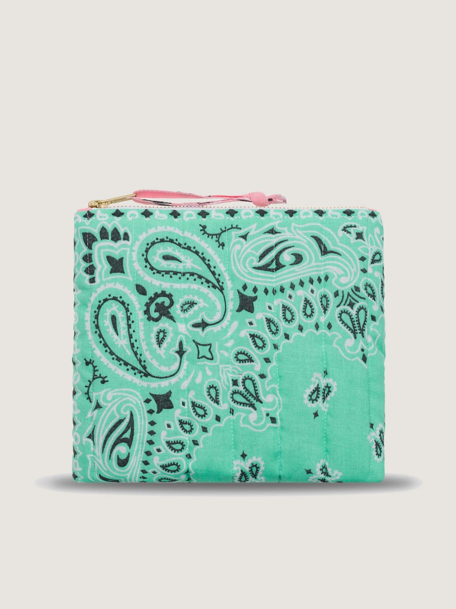 Mini Pochette Zippée Matelassée - RAINBOW - Mint / Pale Pink