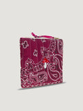 Mini Zipped Quilted Pouch - MUSHROOM - Burgundy / Fuchsia