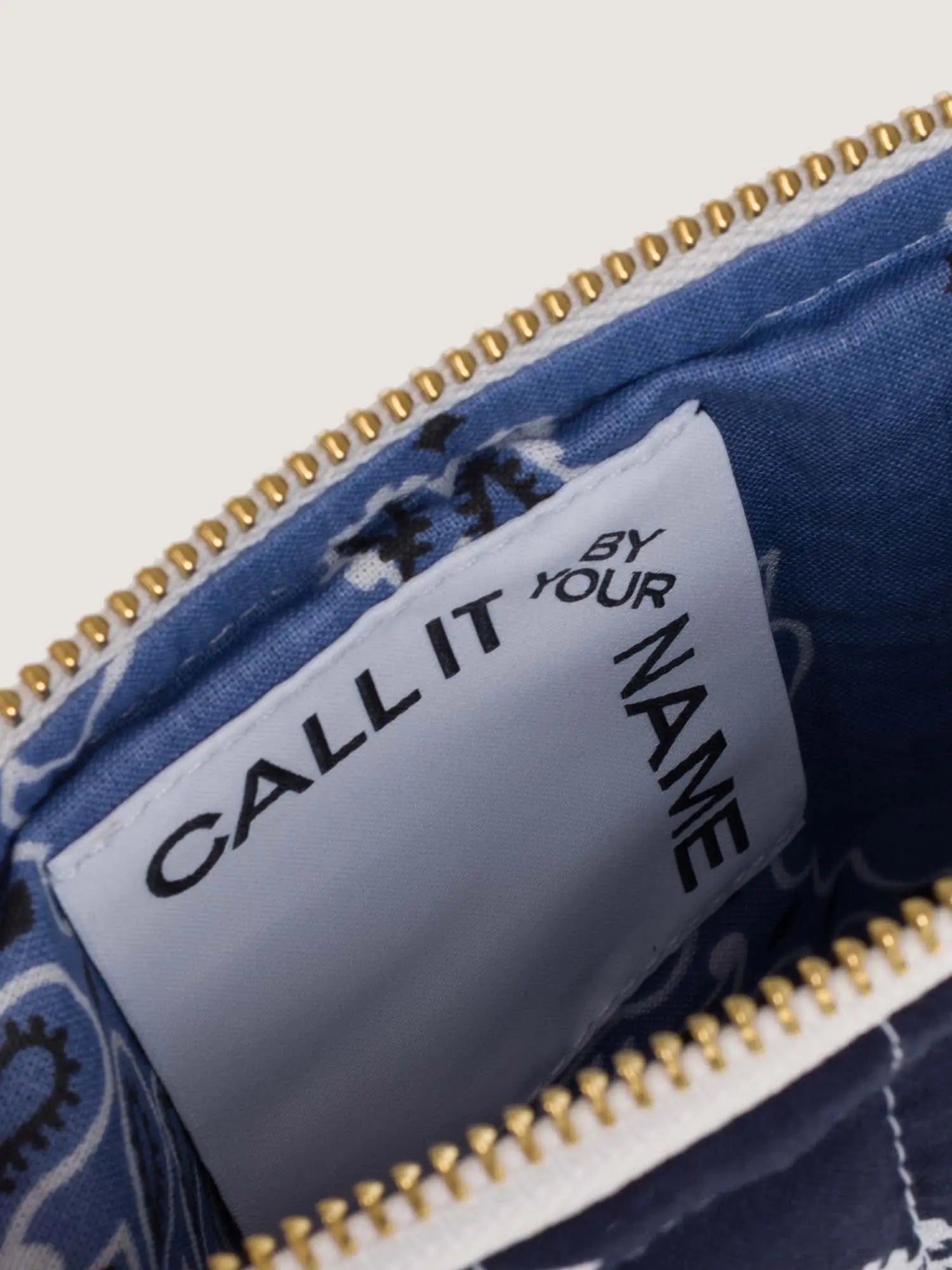 Mini Quilted Zip Pouch - HEART - Navy / Chambray