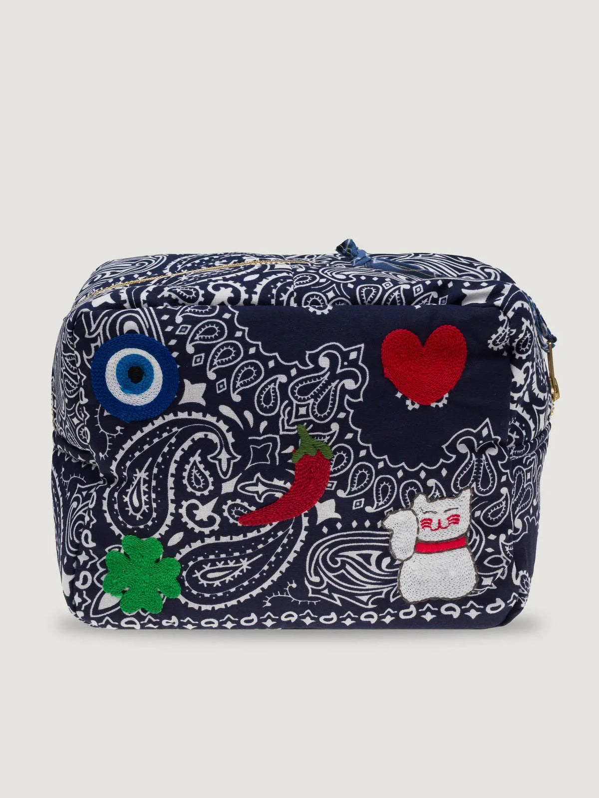 Mini trousse de toilette rectangle - MULTI-EMOJIS EYE - Navy / Chambray