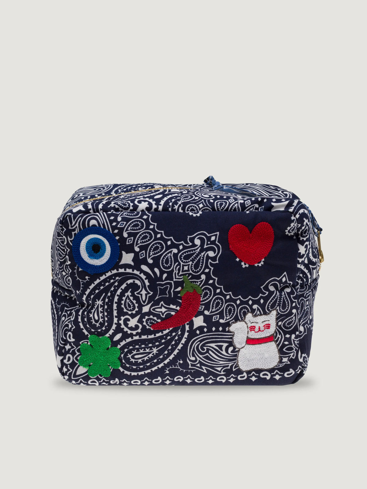 Mini rectangular toiletry bag - MULTI-EMOJIS EYE - Navy / Chambray