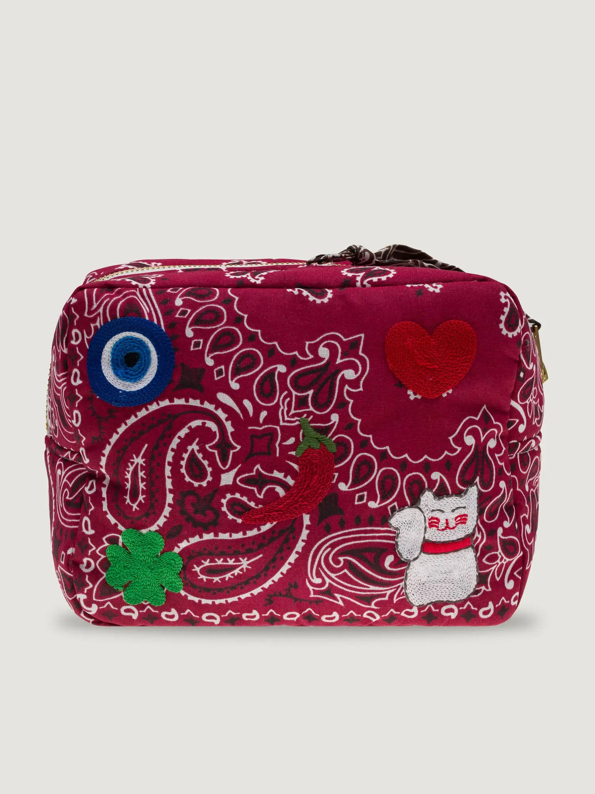 Mini trousse de toilette rectangle - MULTI-EMOJIS EYE - Bordeaux / Marron