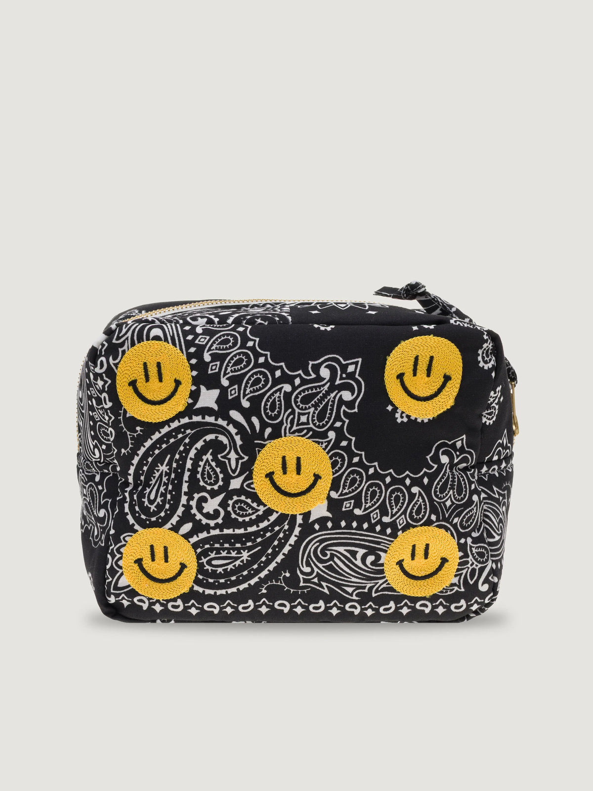 Mini rectangular toiletry bag - MULTI-EMOJIS HAPPY FACE - All Black