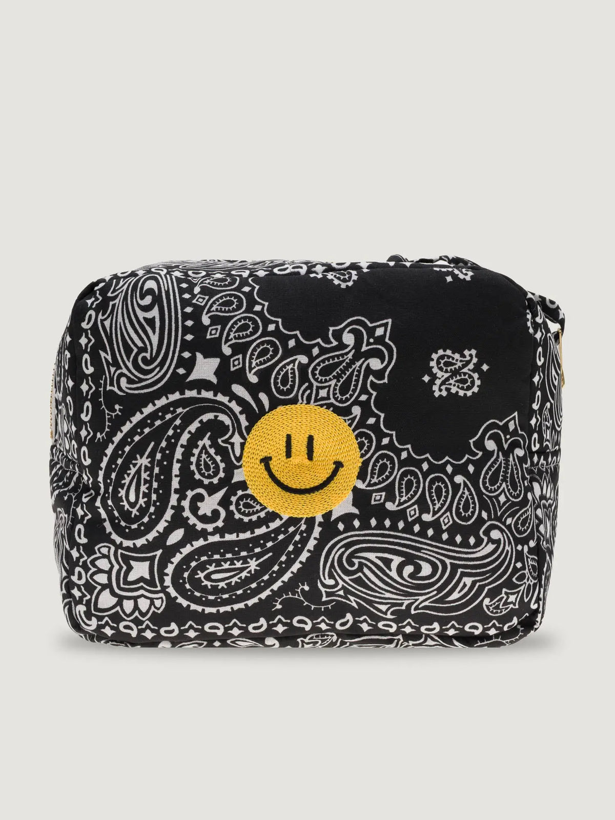 Mini trousse de toilette rectangle - HAPPY FACE - All Black