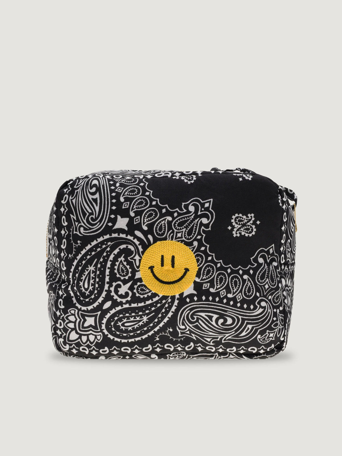 Mini rectangular toiletry bag - HAPPY FACE - All Black