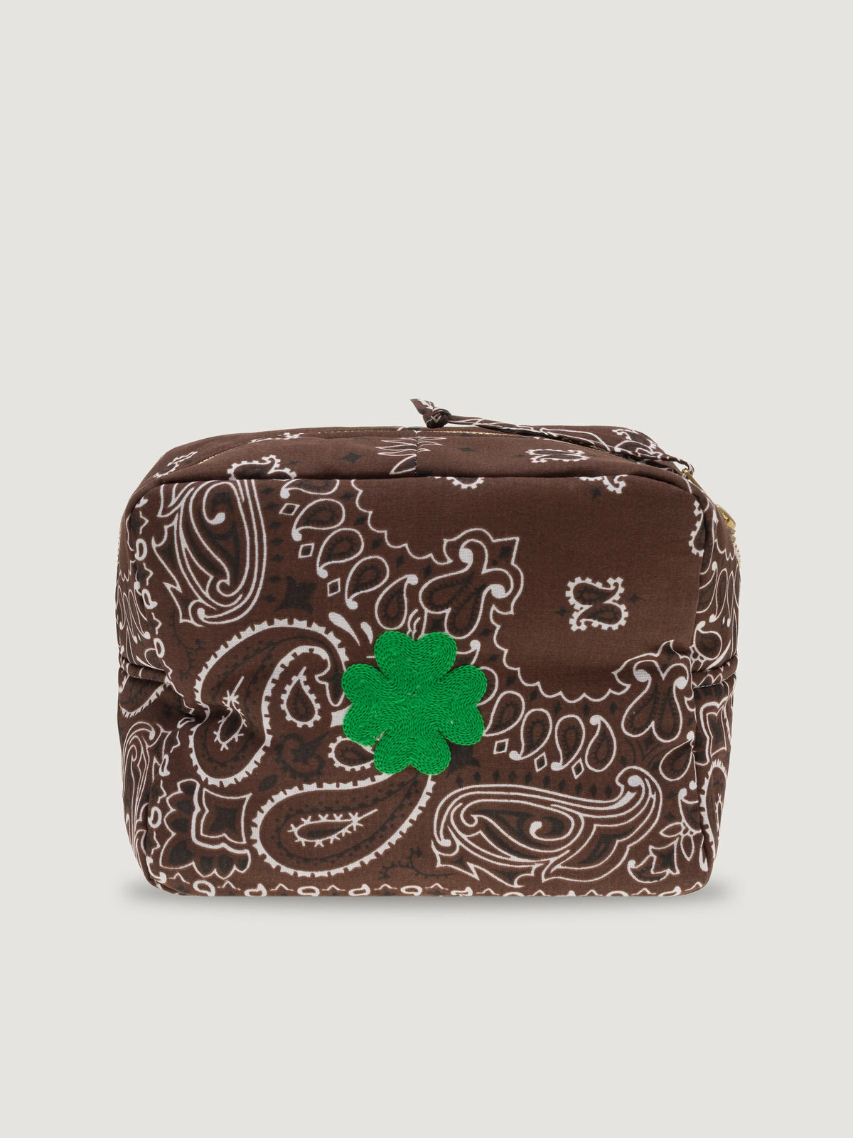 Mini rectangular toiletry bag - CLOVER - All Brown