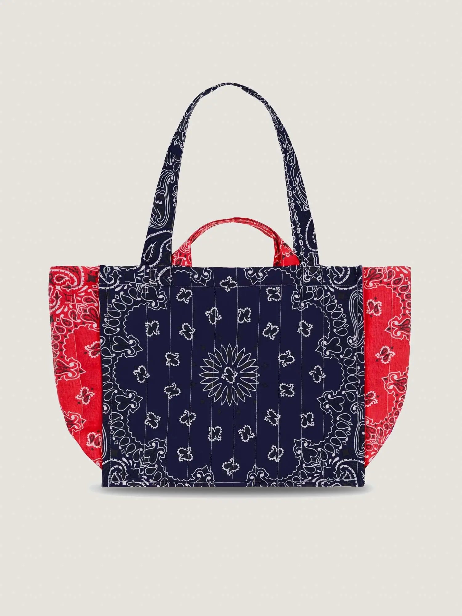 Moyen Cabas Matelassé - MULTI COEURS - Navy / Real Red