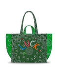 Quilted Medium Cabas Tote - LUCK - Weekend Green / Grass Green