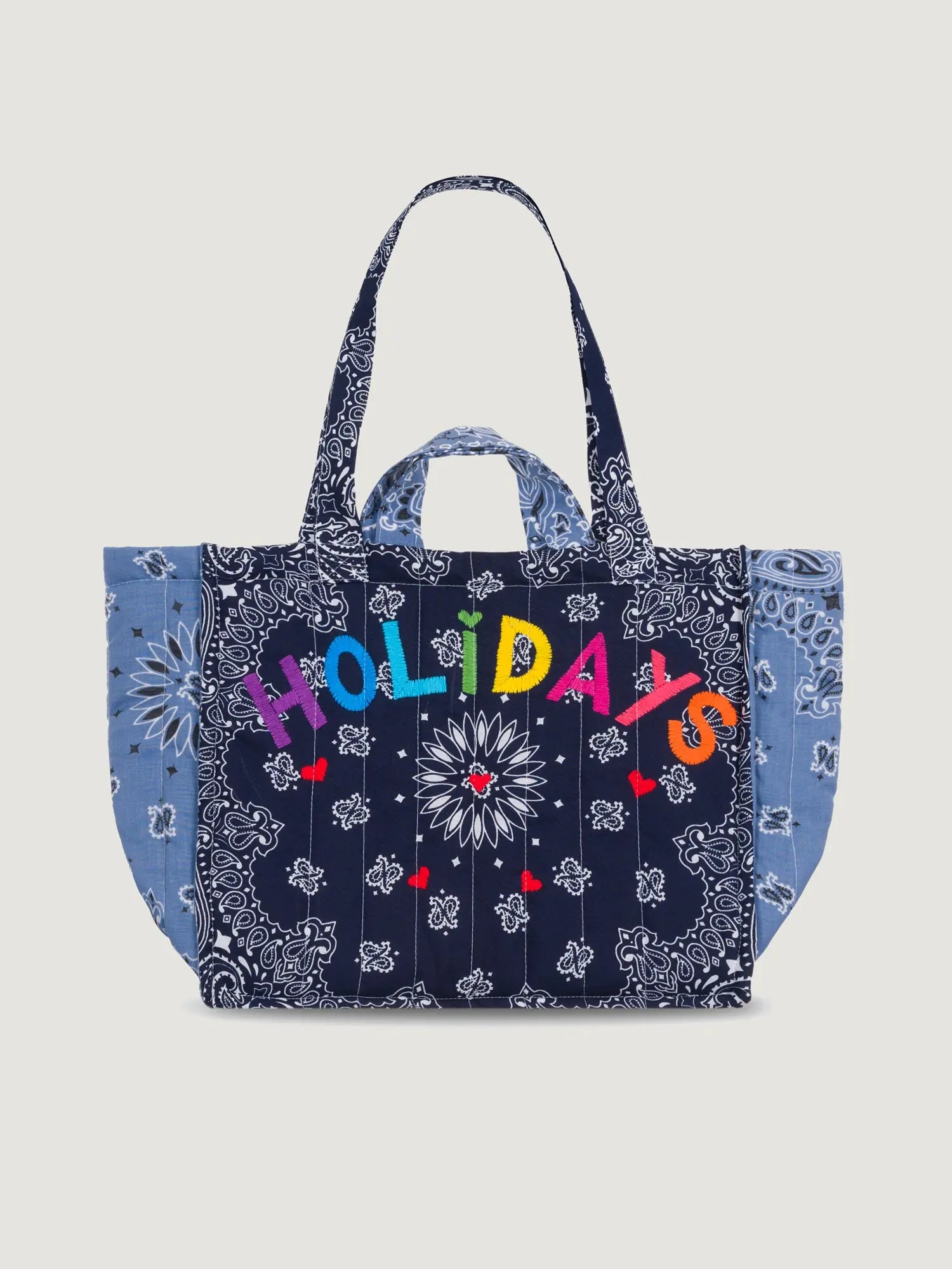 Quilted Medium Cabas Tote - HOLIDAYS - Navy / Chambray