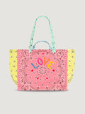 Moyen Cabas Matelassé - LOVE - Strawberry Pink / Colorblock