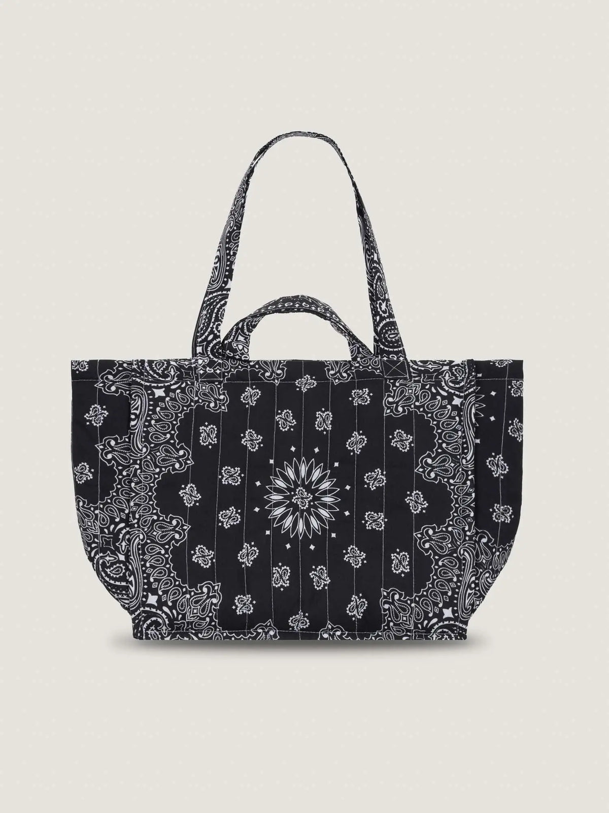Moyen Cabas Matelassé - HAPPY FACE - All Black