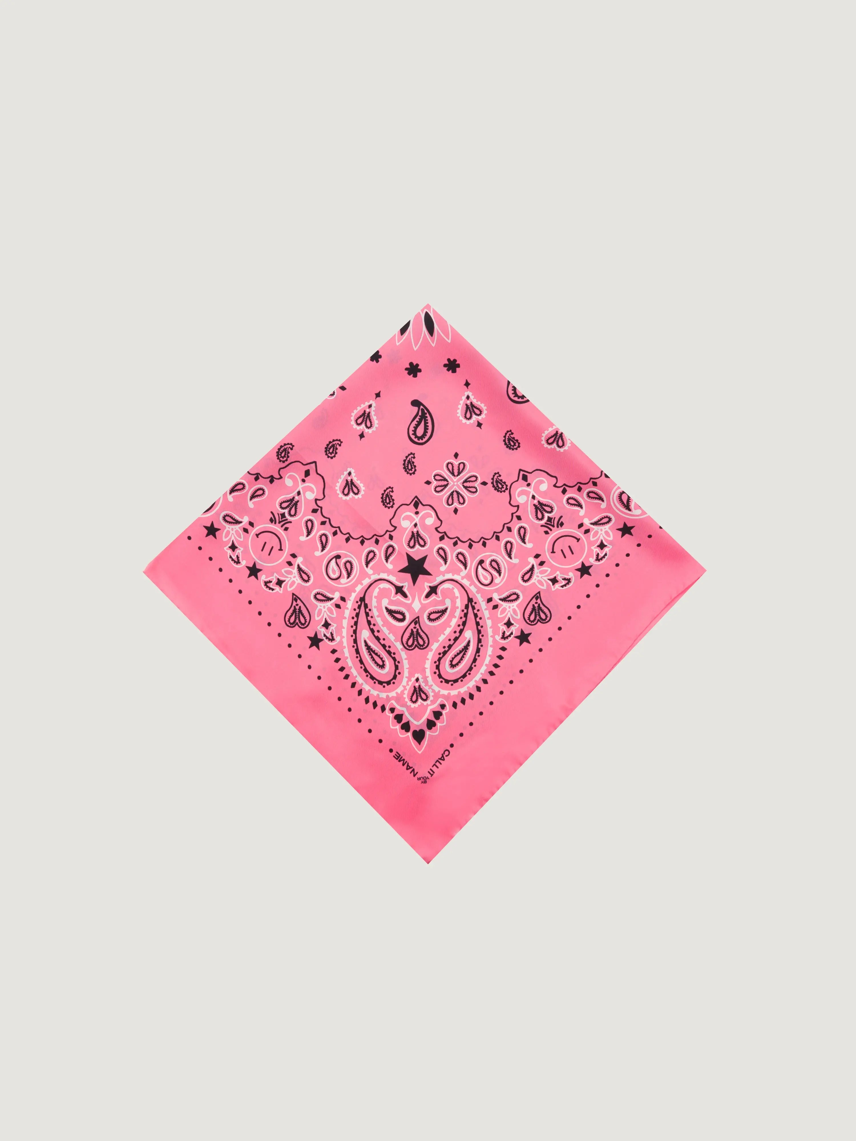 Silk Bandana - STAR - PINK - Large Size