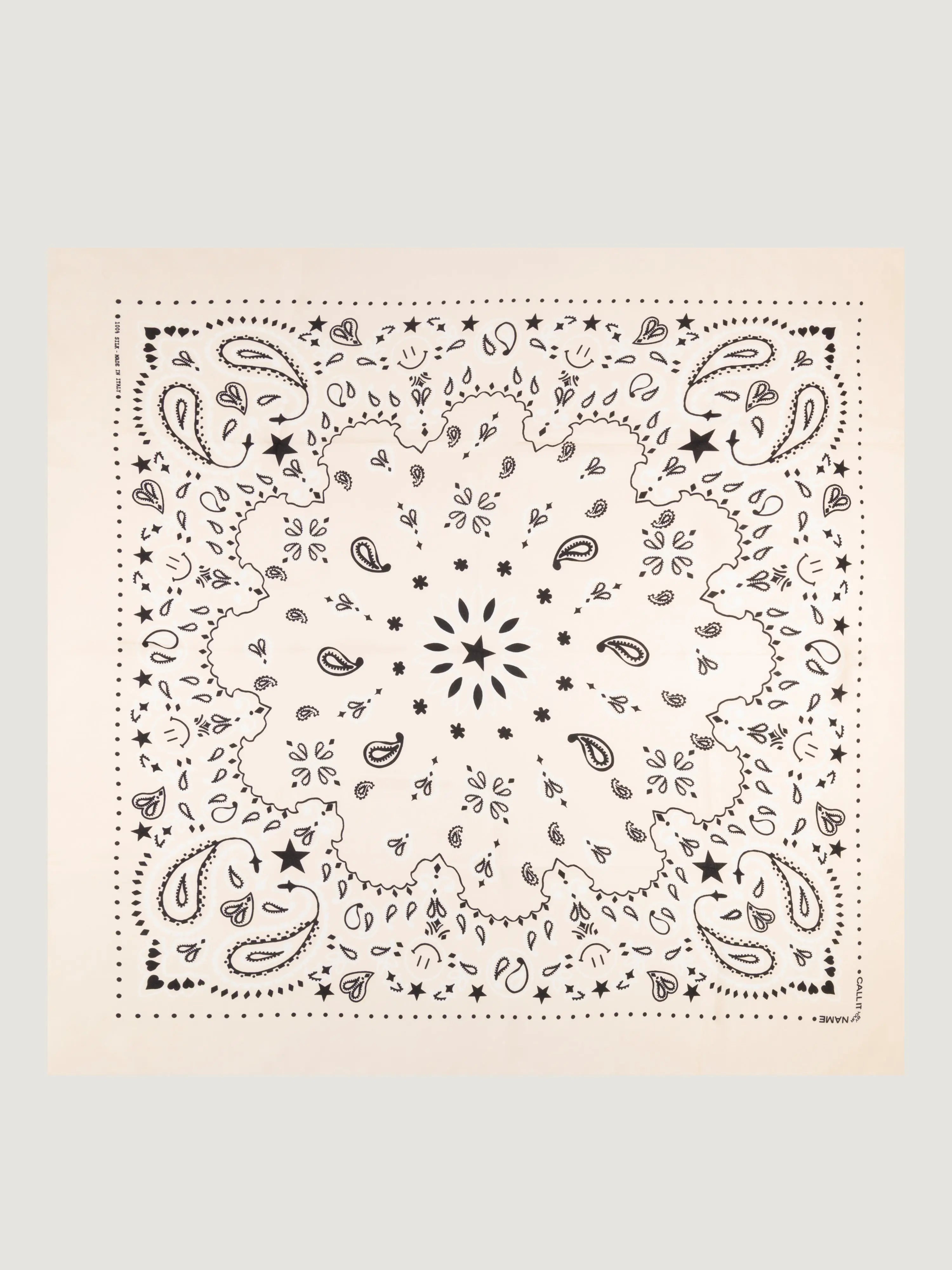 Silk Bandana - STAR - ECRU - Large Size