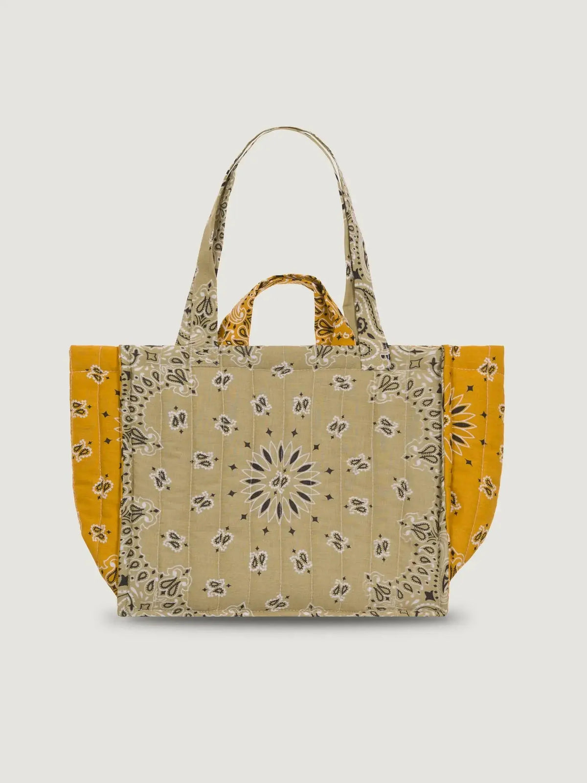 Moyen Cabas Matelassé - CHAMPIGNON - Beige / Moutarde