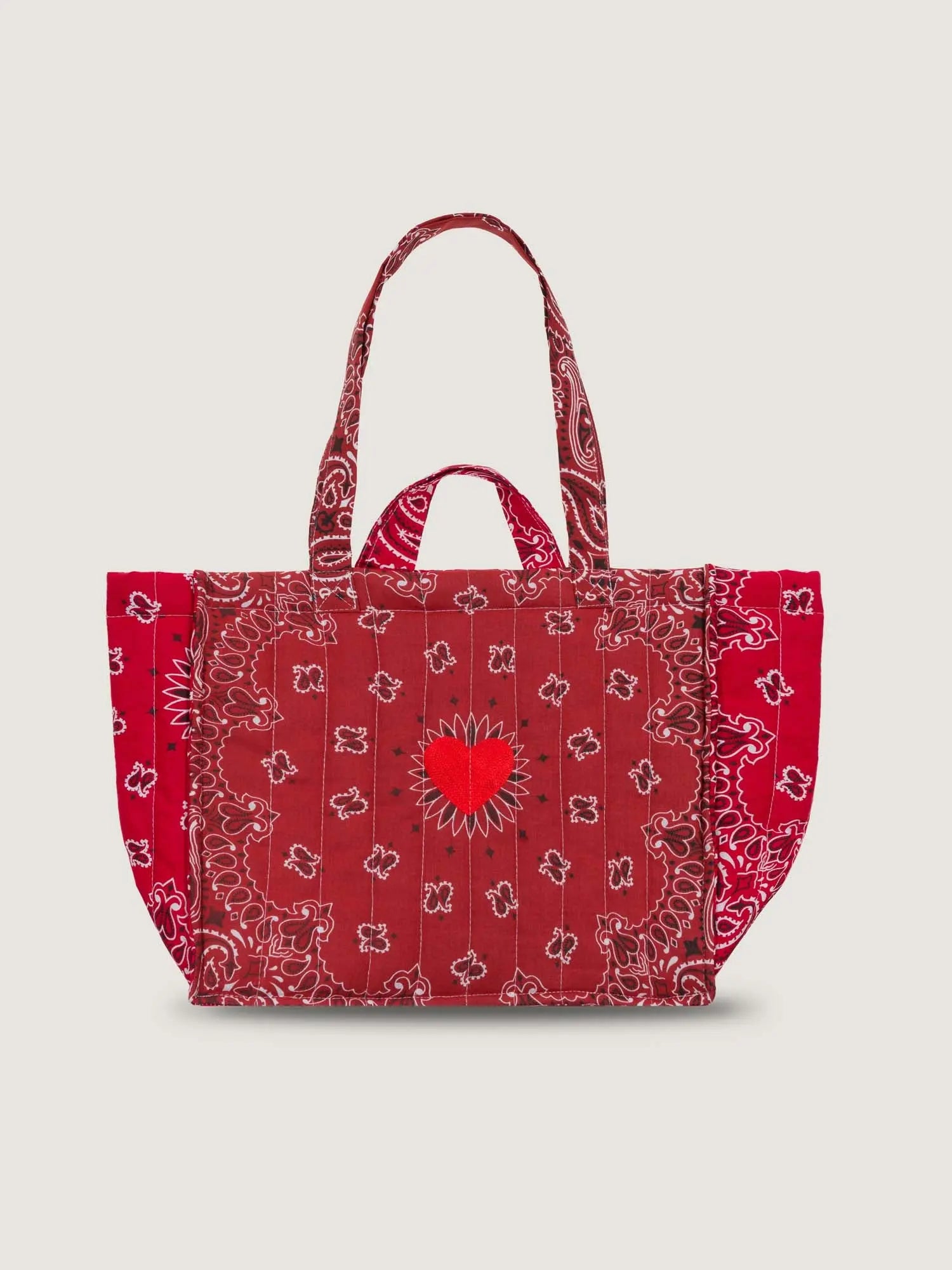 Moyen Cabas Matelassé - COEUR - Vintage Red / Real Red