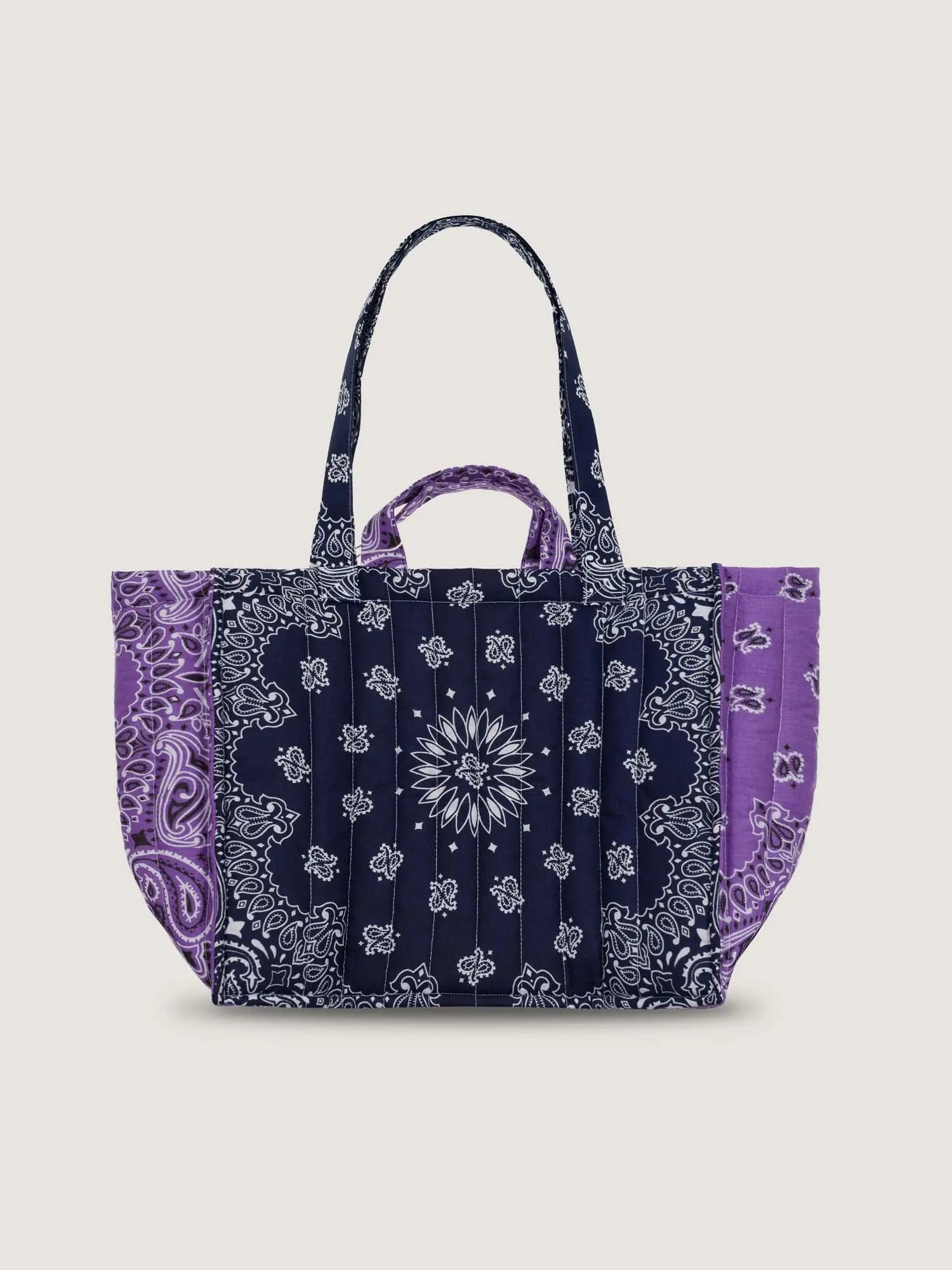 Moyen Cabas Matelassé - KISS & FLY - Navy / Lilas