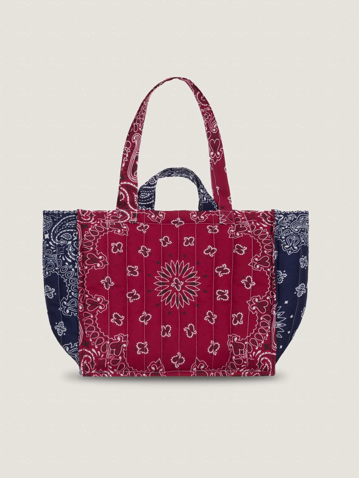 Moyen Cabas Matelassé - LOVE - Bordeaux / Navy
