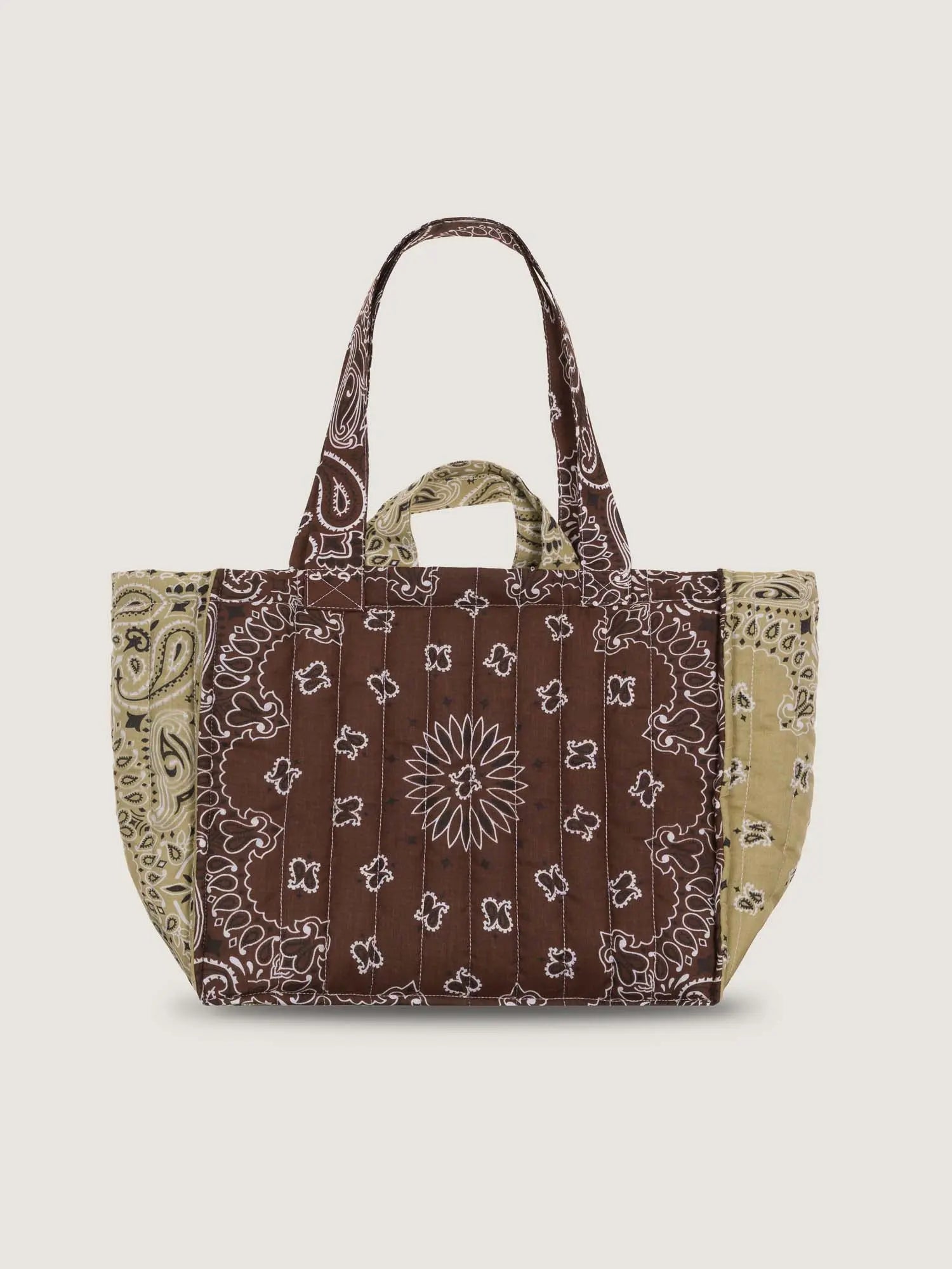 Moyen Cabas Matelassé - LOVE - Marron / Beige