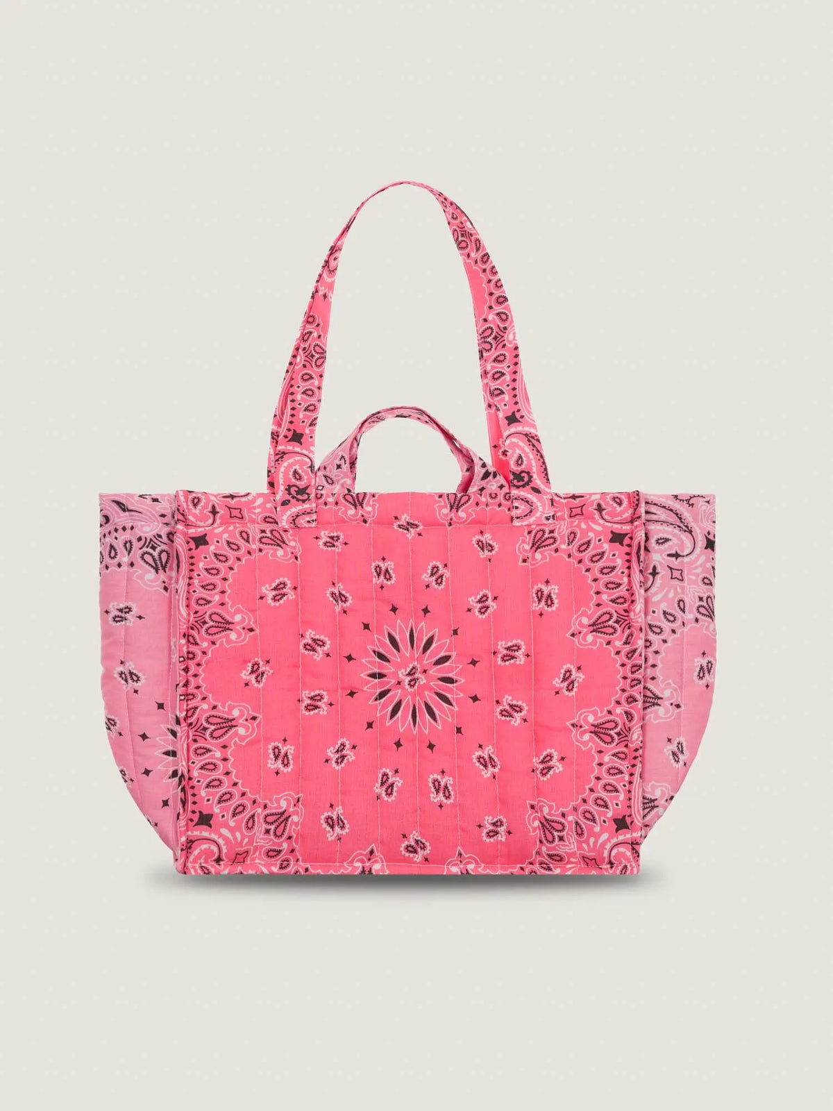 Moyen Cabas Matelassé - LOVE - Strawberry Pink / Pale Pink