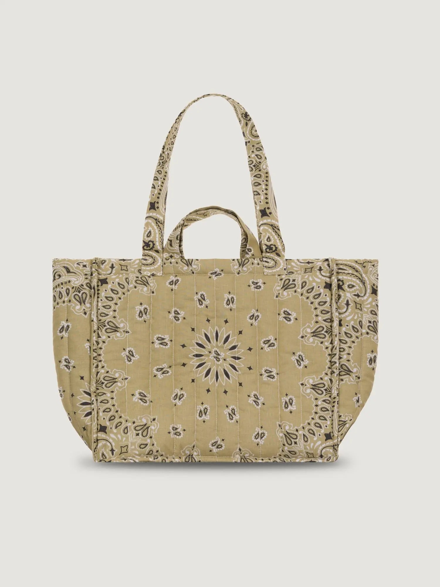 Moyen Cabas Matelassé - HAPPY FACE - All Beige