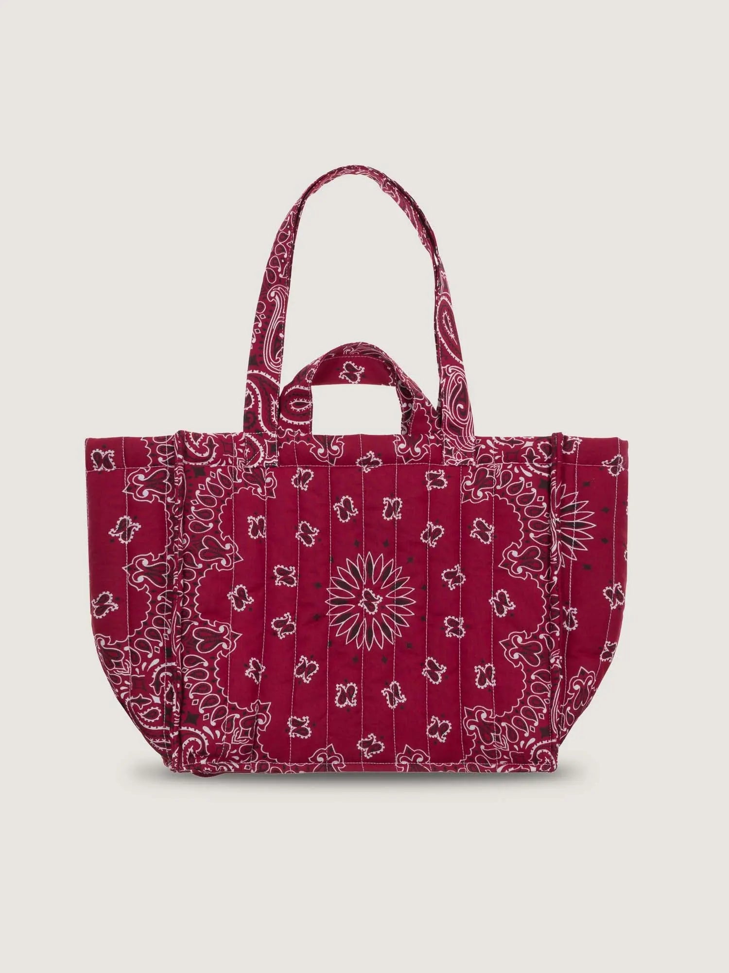 Medium Padded Tote Bag - HAPPY FACE - All Bordeaux