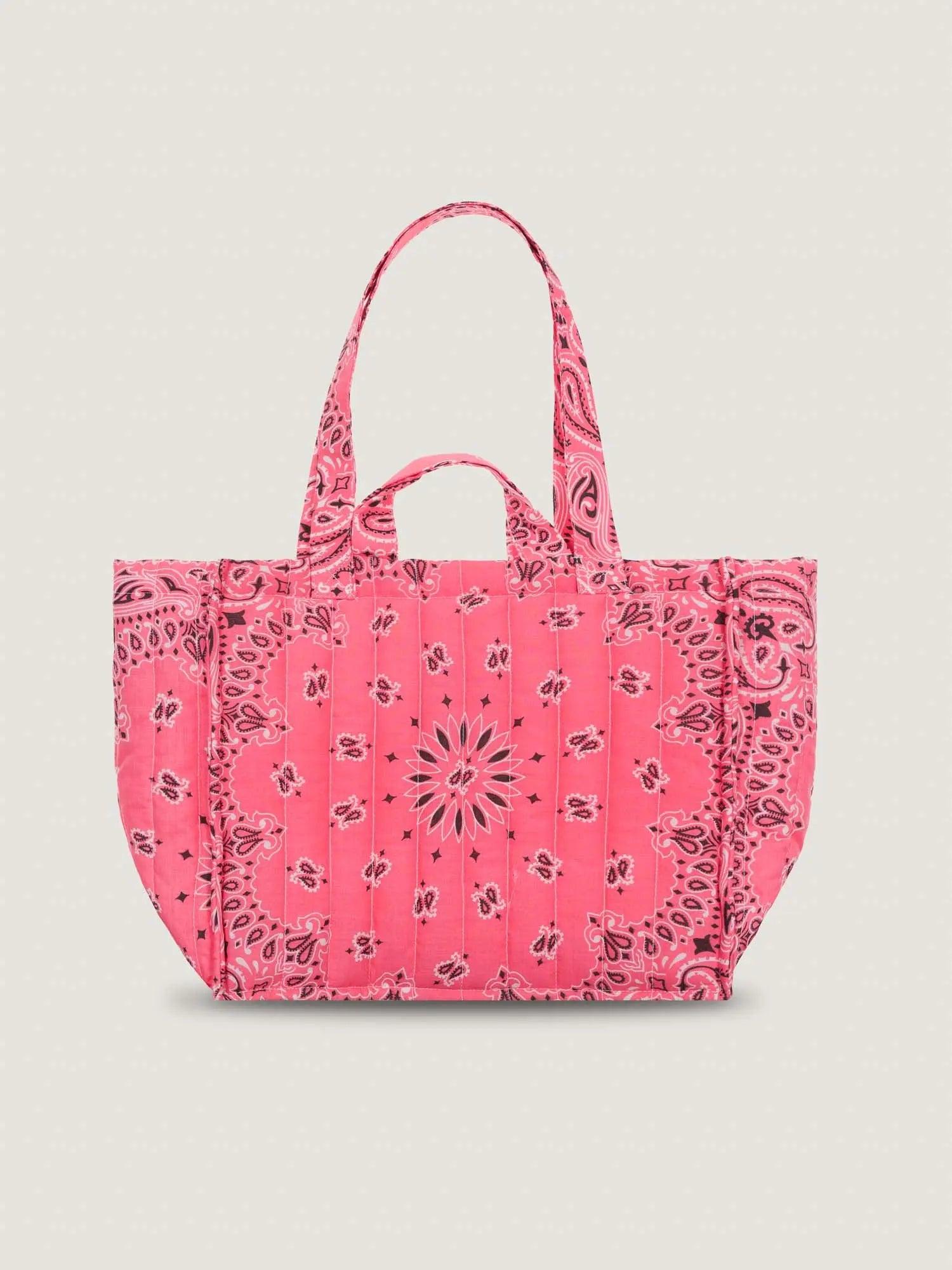 Medium Quilted Tote Bag - HAPPY FACE - All Strawberry
