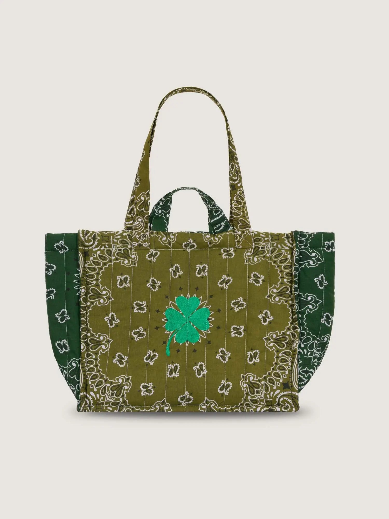 Moyen Cabas Matelassé - TREFLE - Bronze / Vert Week-end